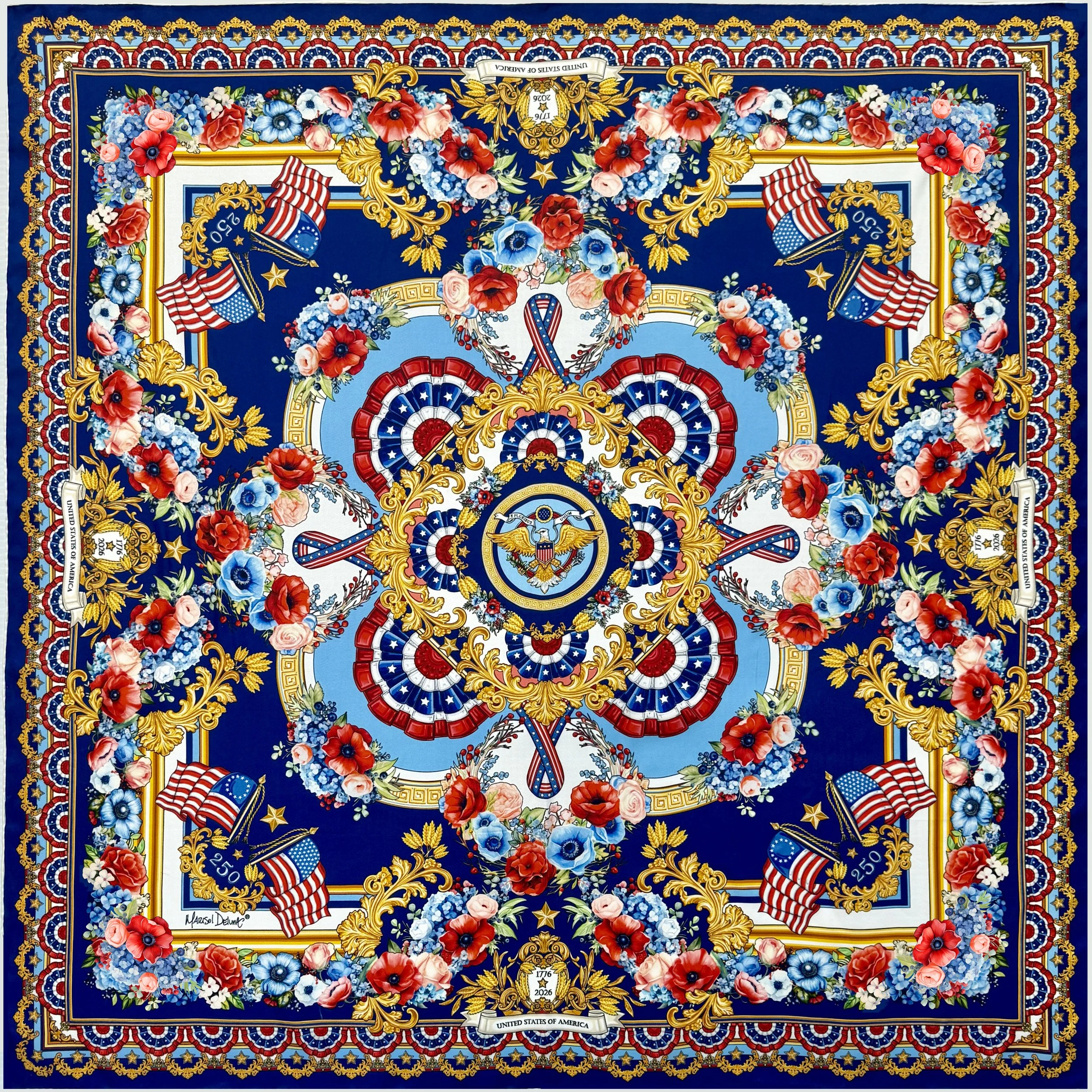 PRE-ORDER: USA Americana Silk Twill Scarf