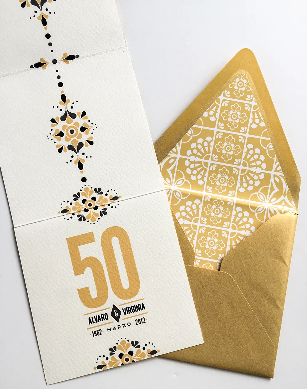 Mexican Talavera Tile-inspired Patterns for a 50th Anniversary Invitation // Curiosities Allowed // Creative blog of Lizelly Meza