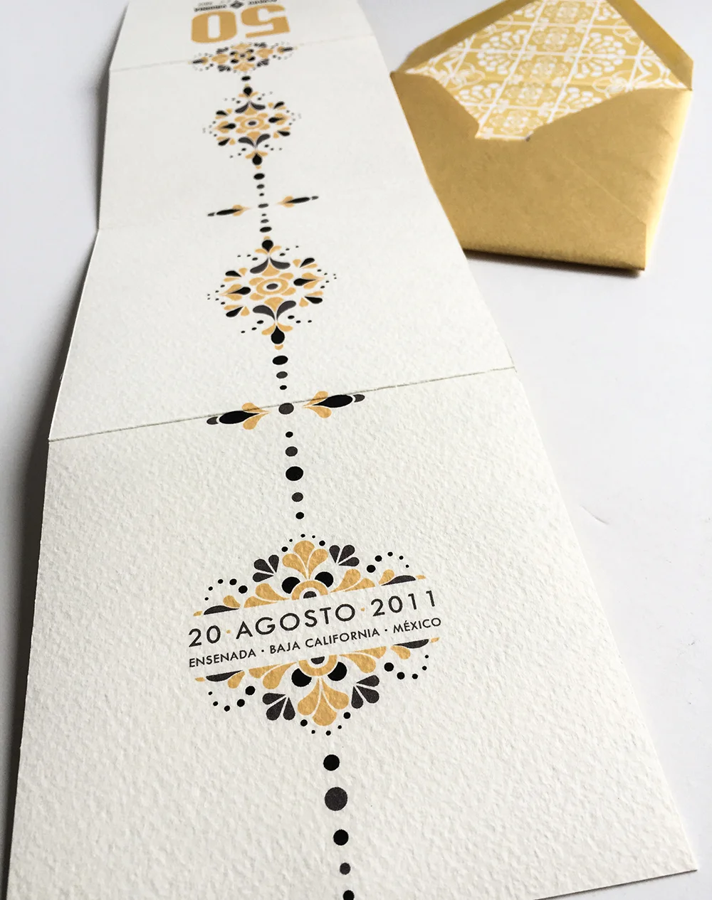 Mexican Talavera Tile-inspired Patterns for a 50th Anniversary Invitation // Curiosities Allowed // Creative blog of Lizelly Meza