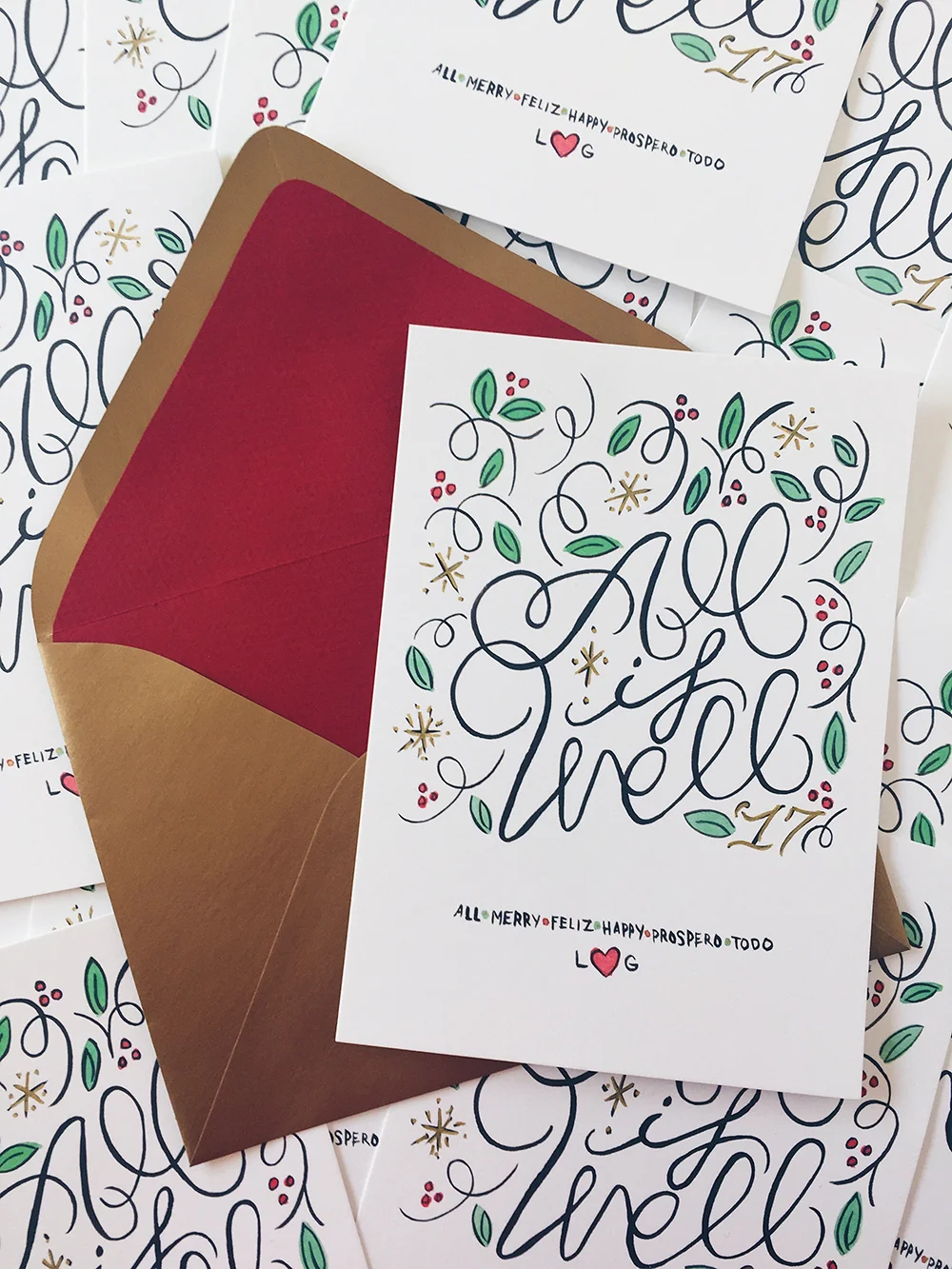 All Is Well—A Hand-lettered Holiday Greeting // Curiosities Allowed // Creative blog of Lizelly Meza