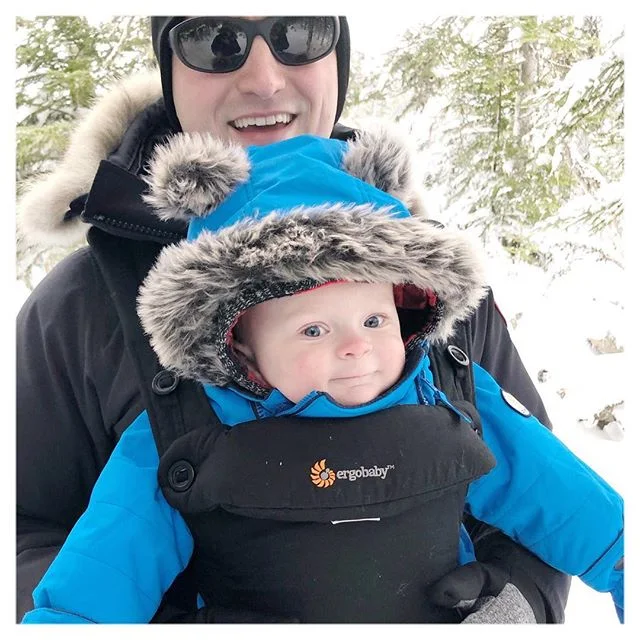 Quick trip to Pippy Park today for a snowshoe before the rain comes! Had an awesome time with my boys! ❤️👪 Anyone else enjoying the ❄️?? #winter #baby #family
