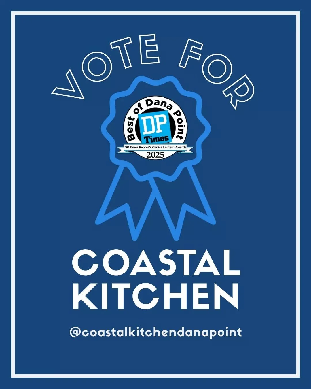 We&rsquo;re so grateful to be nominated in the 18th Annual Dana Point Times' &quot;Best of Dana Point&quot; awards! 🏆

Help us win by voting for Coastal Kitchen in these 10 categories! 👇

💙 Best Menu for Healthy Choices
💙 Best Seafood
💙 Best App