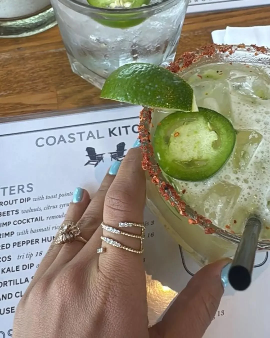 Cheers to you! 💅🏼

Our Cucumber Jalape&ntilde;o Margarita is the perfect balance of fresh and spicy&mdash; a fun addition to any meal with just the right kick. 🌶️

📸: Natalee I., Yelp User

#CoastalKitchenDanaPoint #Margarita
