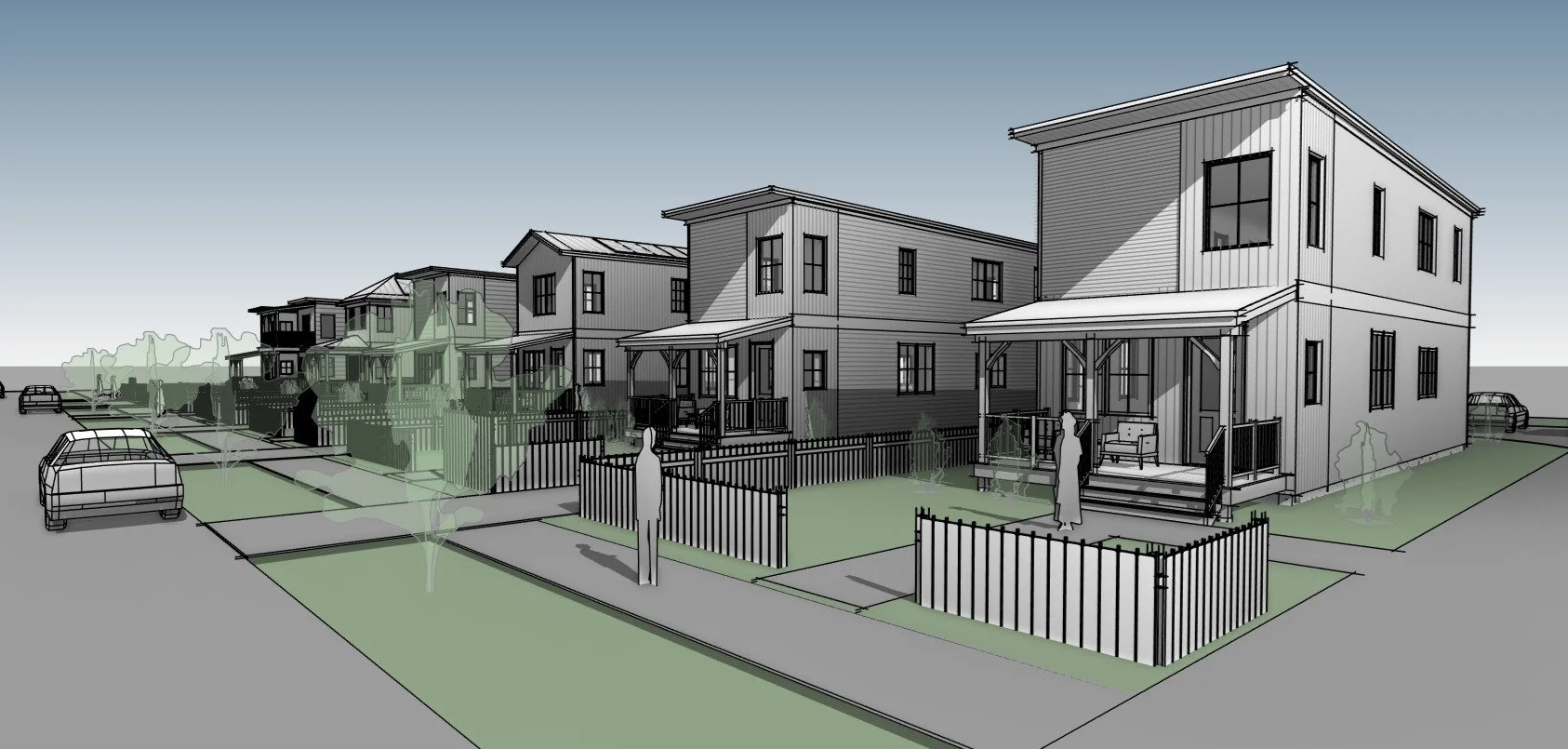 One new house with multiple roof and trim packages