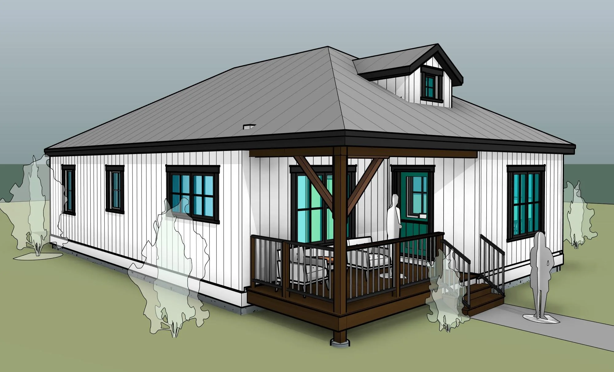 Cottage with Hipped Roof - 2 Box Model