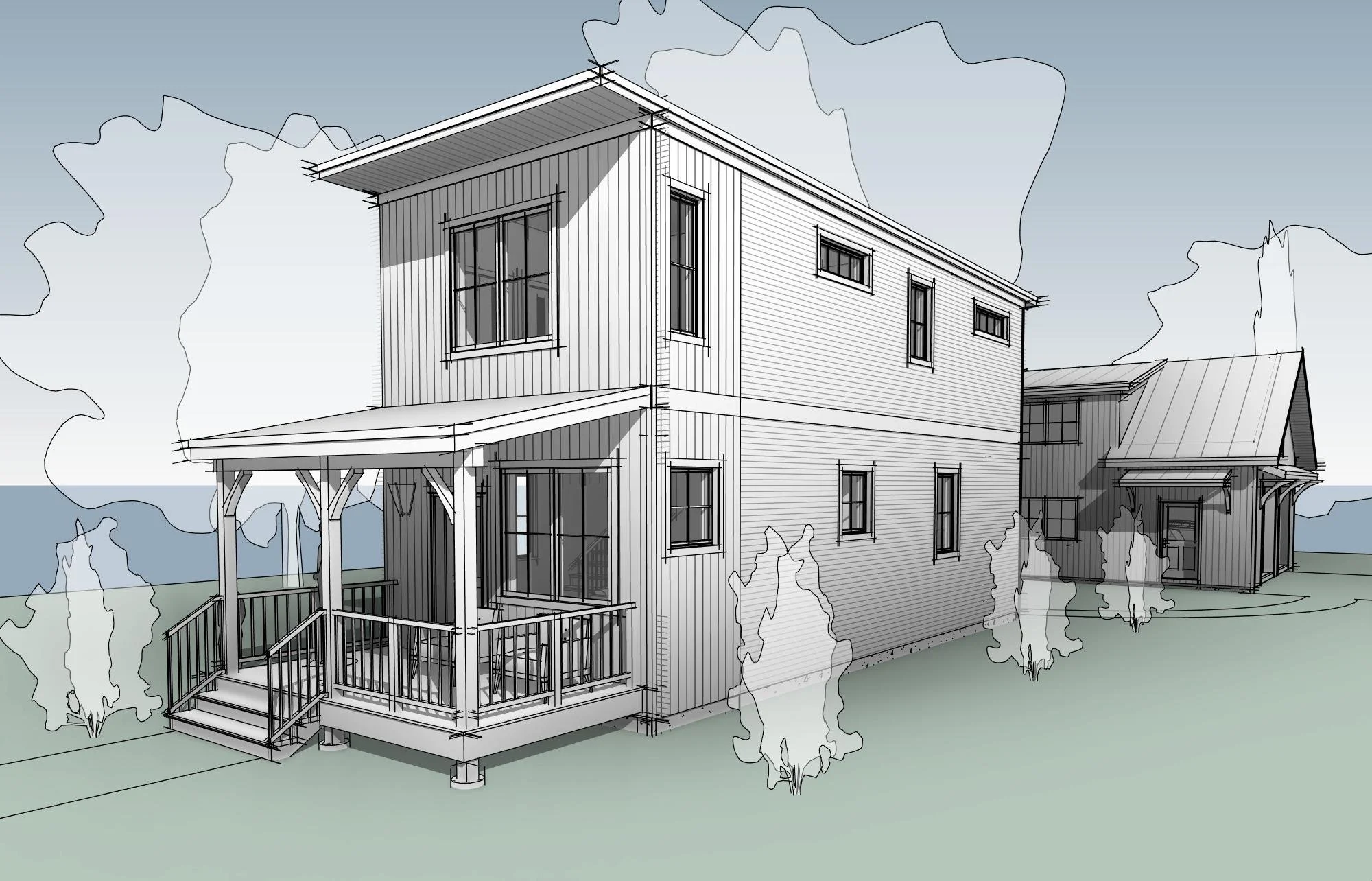 2 Box Single Family House with ADU