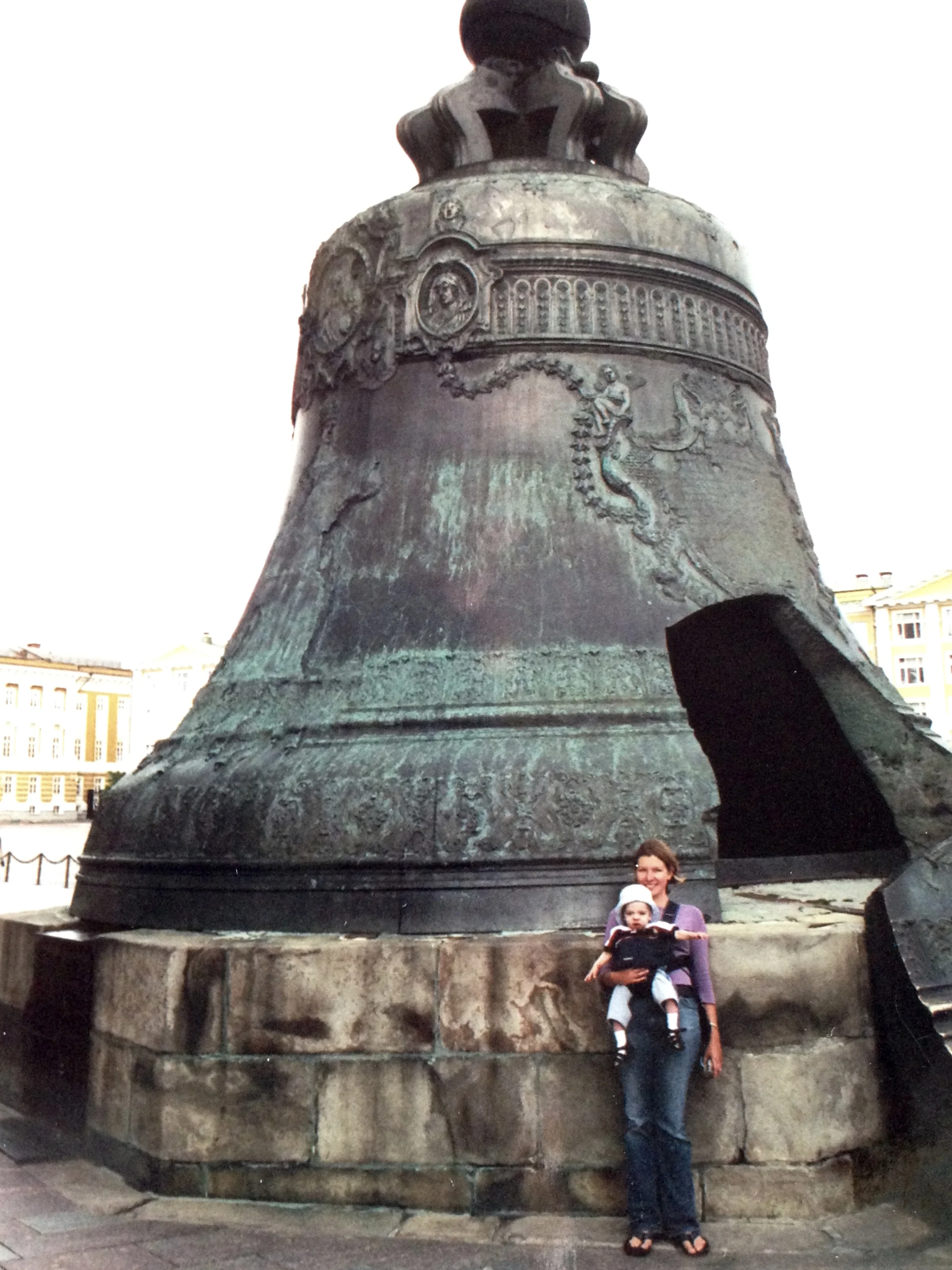 In the Kremlin--little K in front of the world's biggest bell.