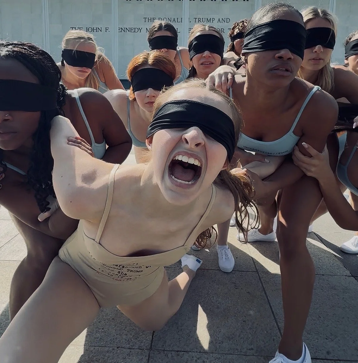 Dancers protest at the Kennedy Center in response to the Epstein files - shutdown by police