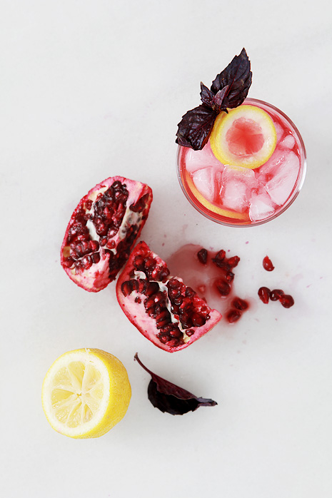 Pomegranate and Purple Basil Gin Smash (via Bakers Royale)