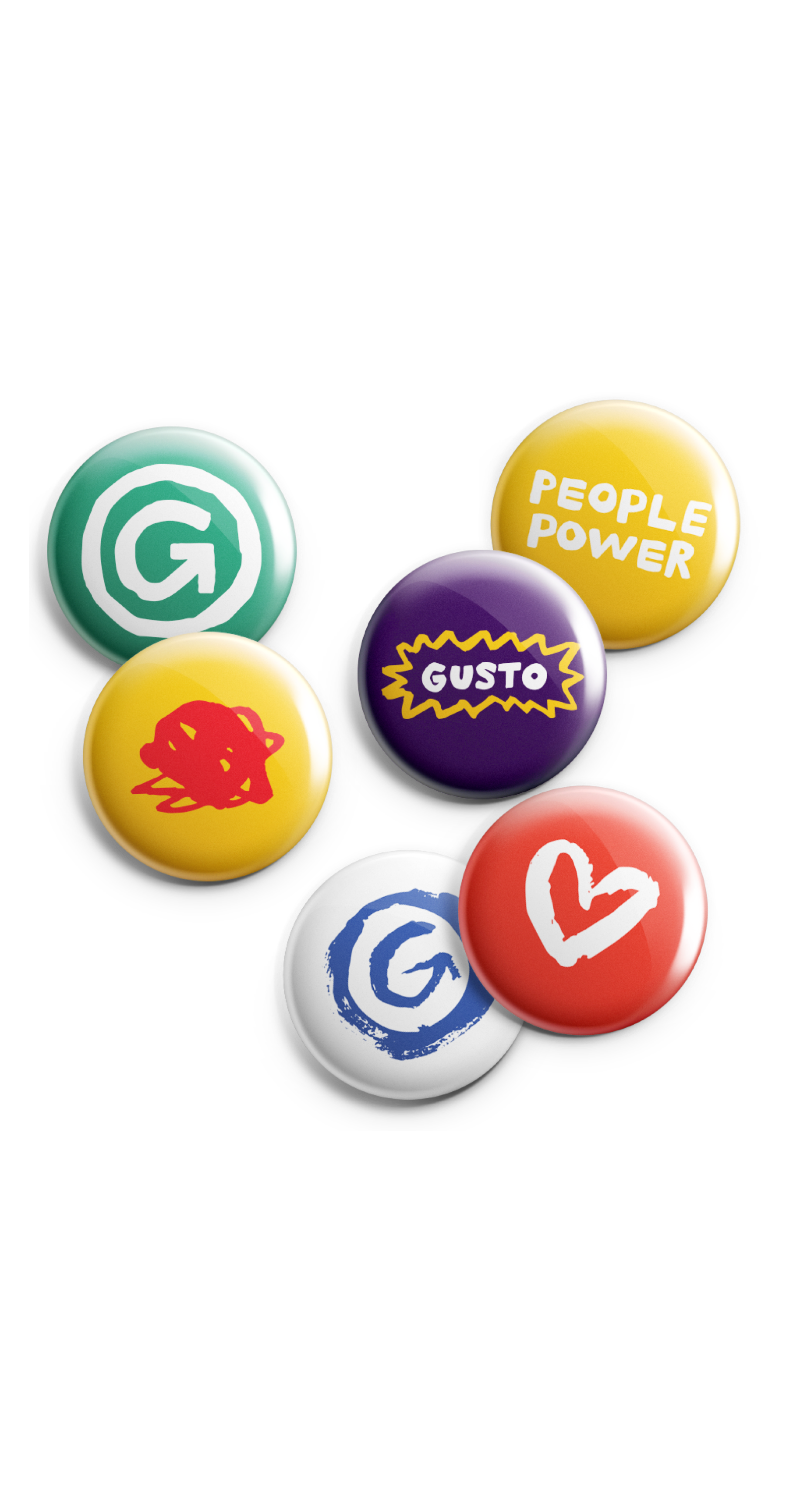  Gusto is human and empowering,&nbsp;expressed in the hand drawn elements and vibrant color palette. 