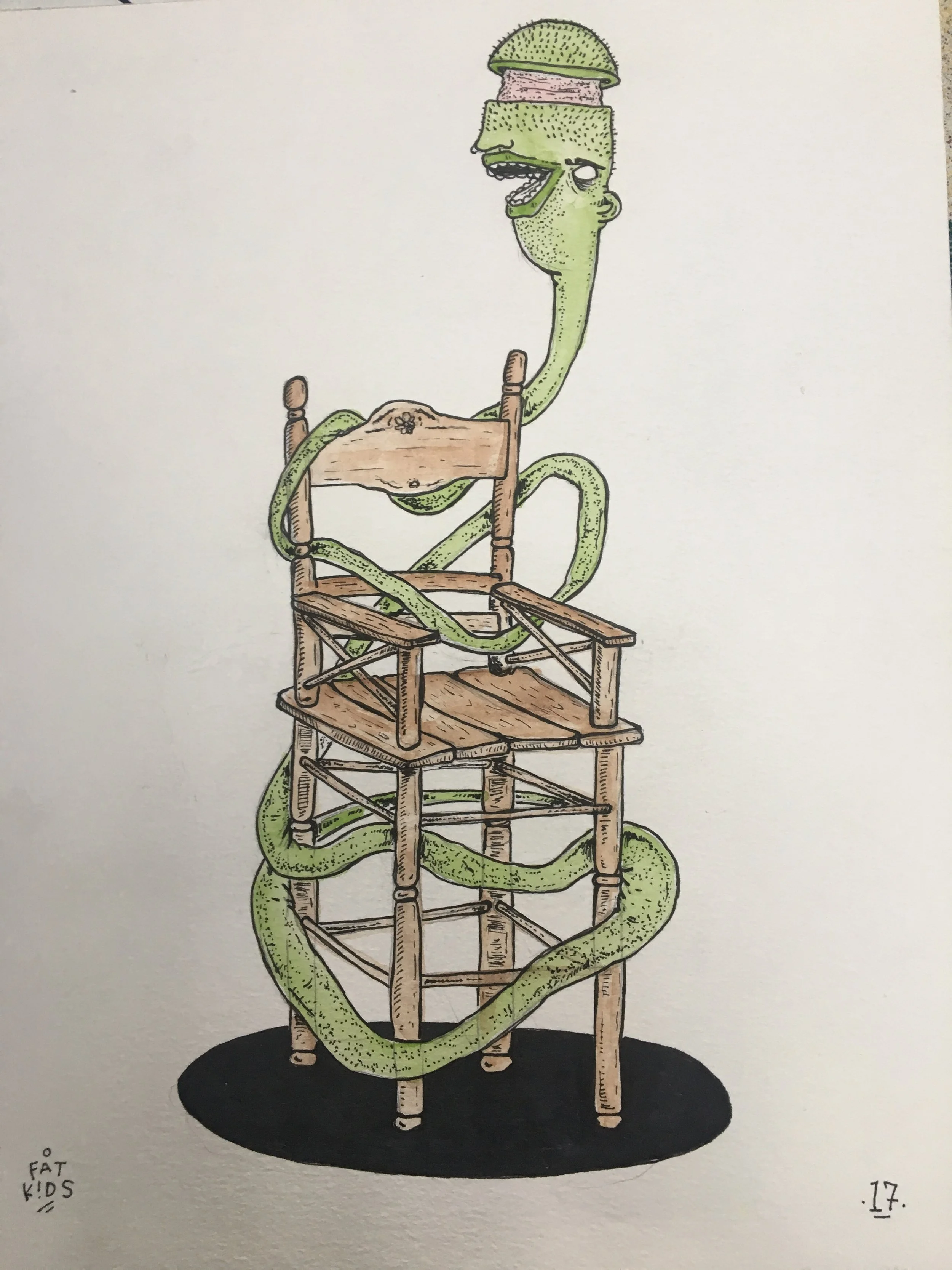  2017, Ink &amp; Colored Pencil 