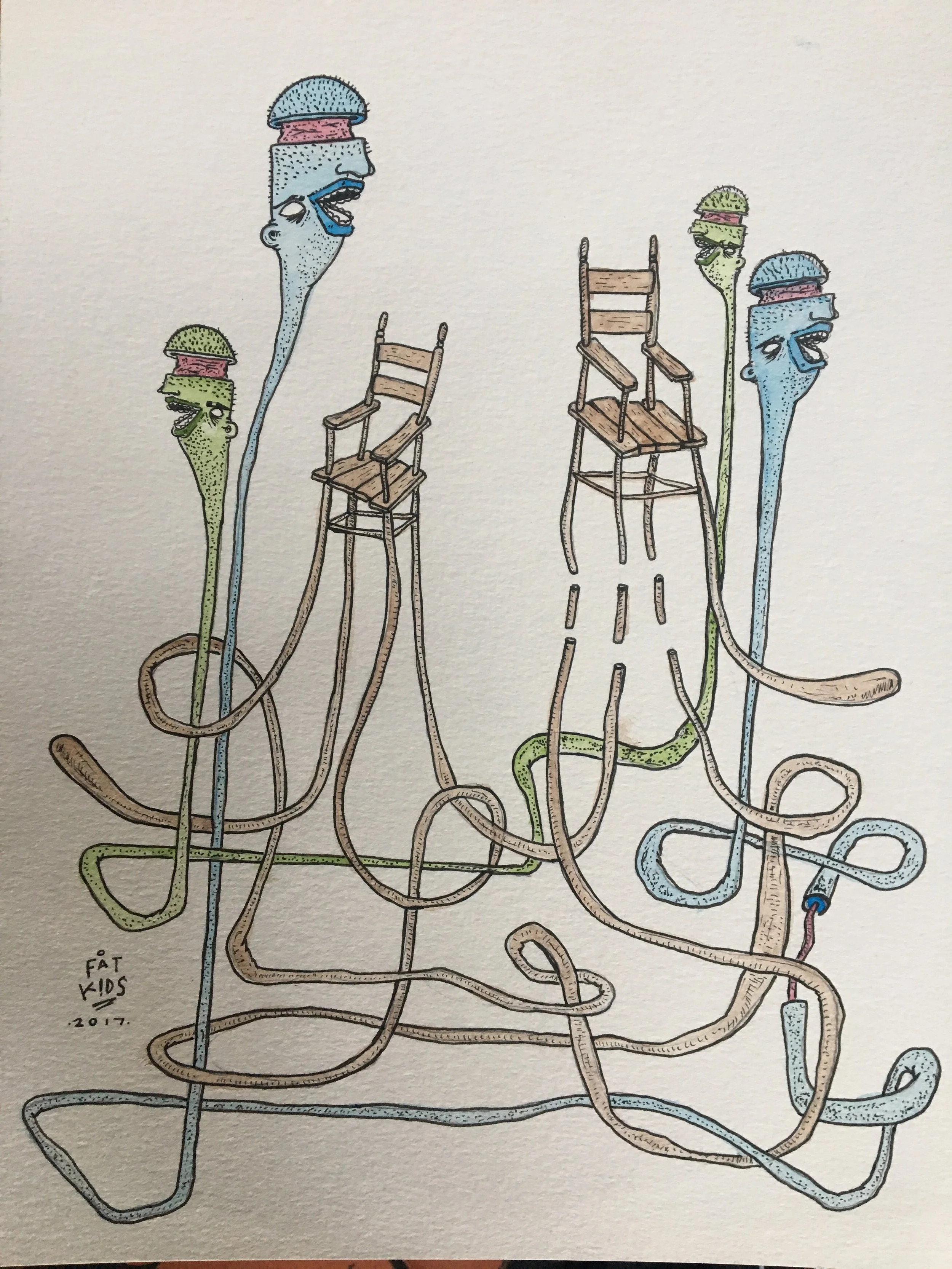  2017, Ink &amp; Colored Pencil 