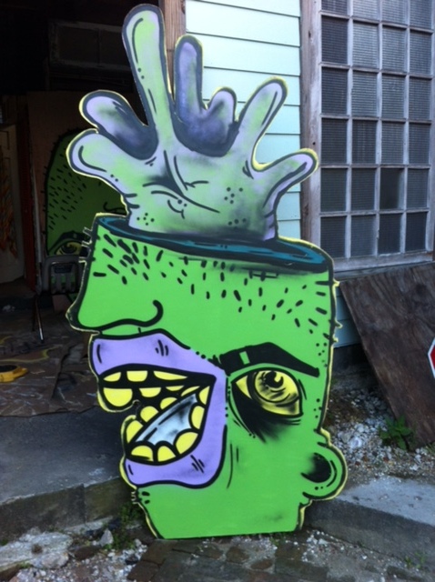 LargeHeadCut Out-7'x3.5'.Aerosol on Wood.2012.FatKids.JPG