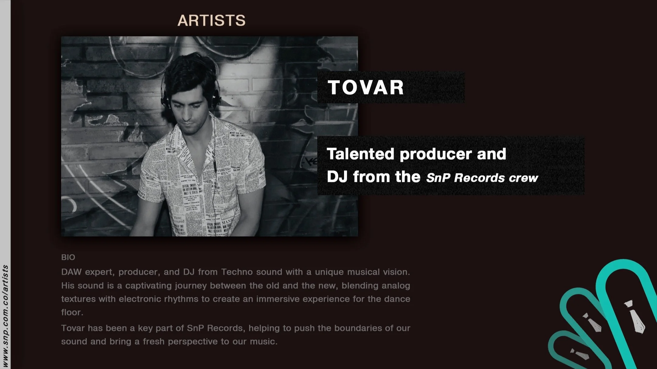 SnP LAB contin&uacute;a elevando el est&aacute;ndar de la m&uacute;sica electr&oacute;nica con la presentaci&oacute;n del destacado productor TOVAR, quien tras un profundo trabajo creativo e ingenieril en nuestras instalaciones, llega a la familia de