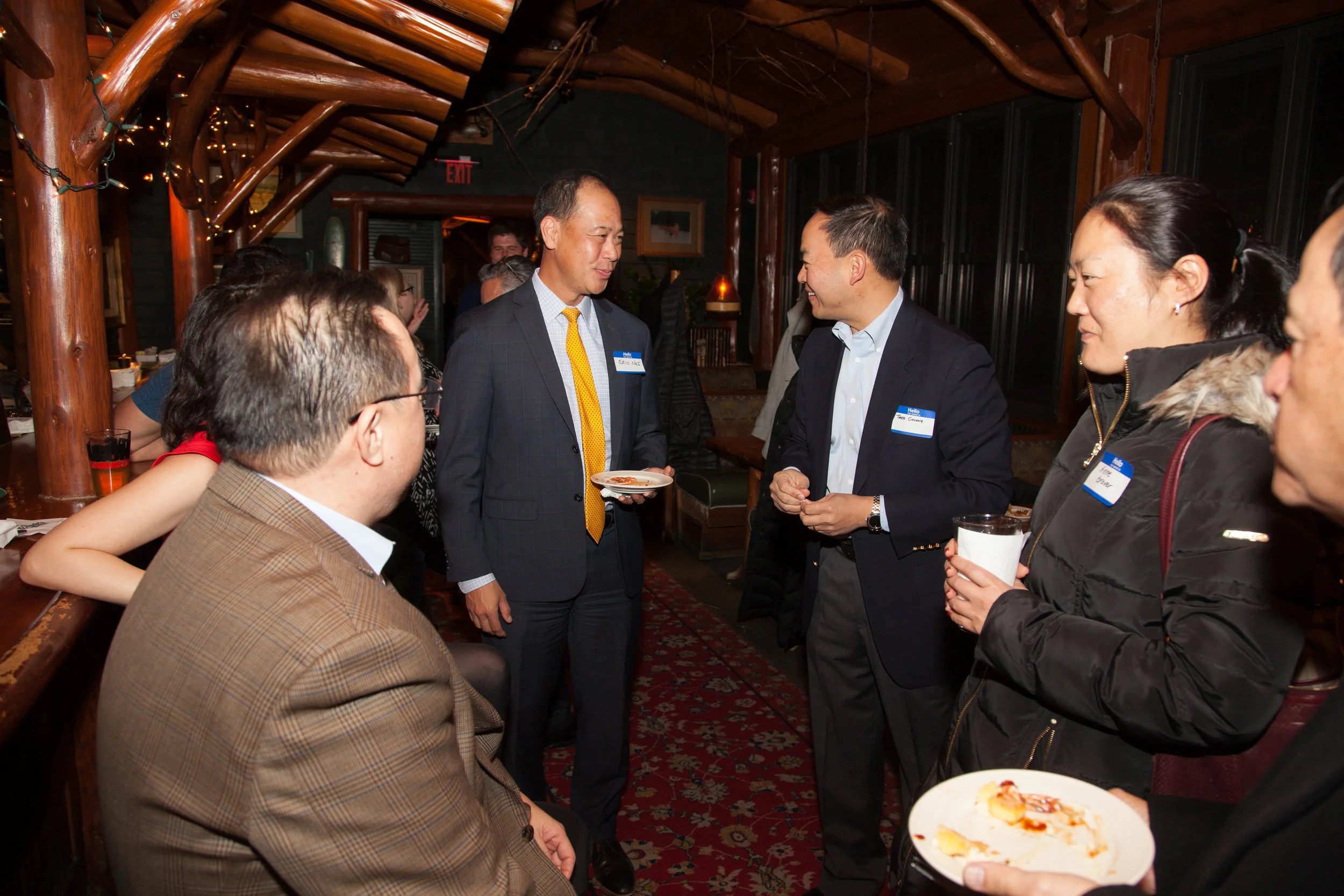APABA MD Members: Judge Eric Nee, Judge Theo Chuang, Anne Glover, and others enjoying holiday good cheer.