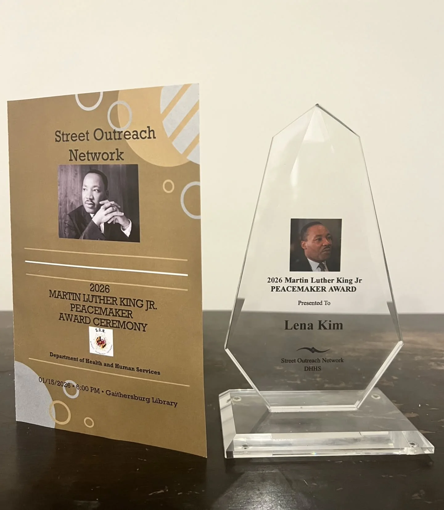 Congratulations to our former president, Juvenile Magistrate Lena Y. Kim, for being named a 2026 Montgomery County Street Outreach Network Martin Luther King, Jr. Peacemaker Award recipient!

This award recognizes those who have contributed to peacem