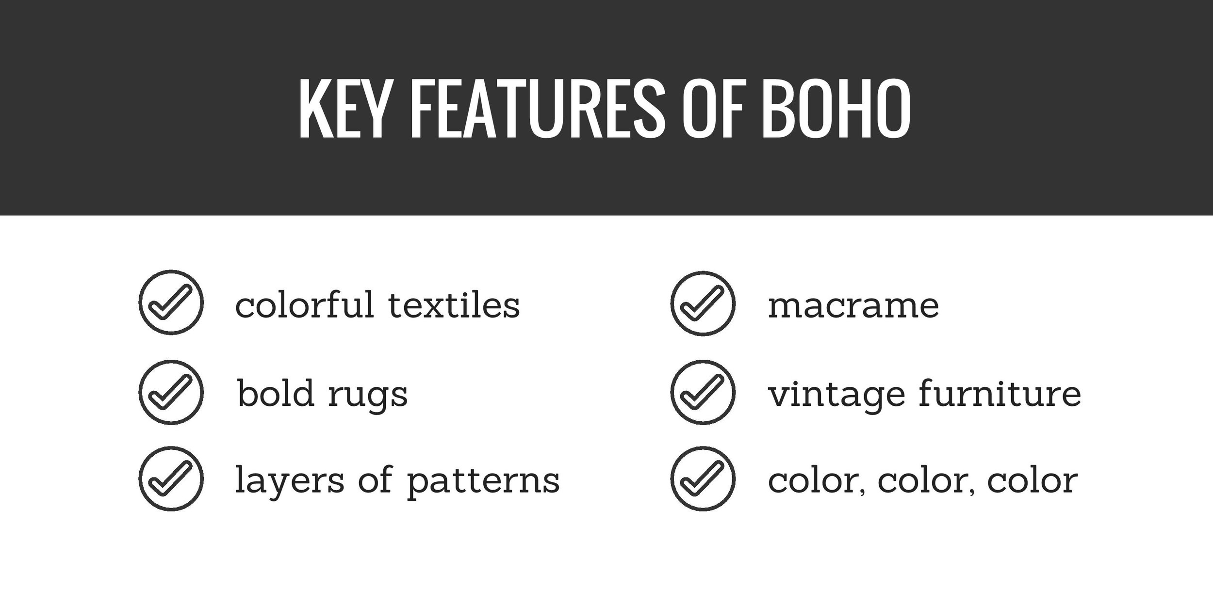 key features of boho (bohemian)