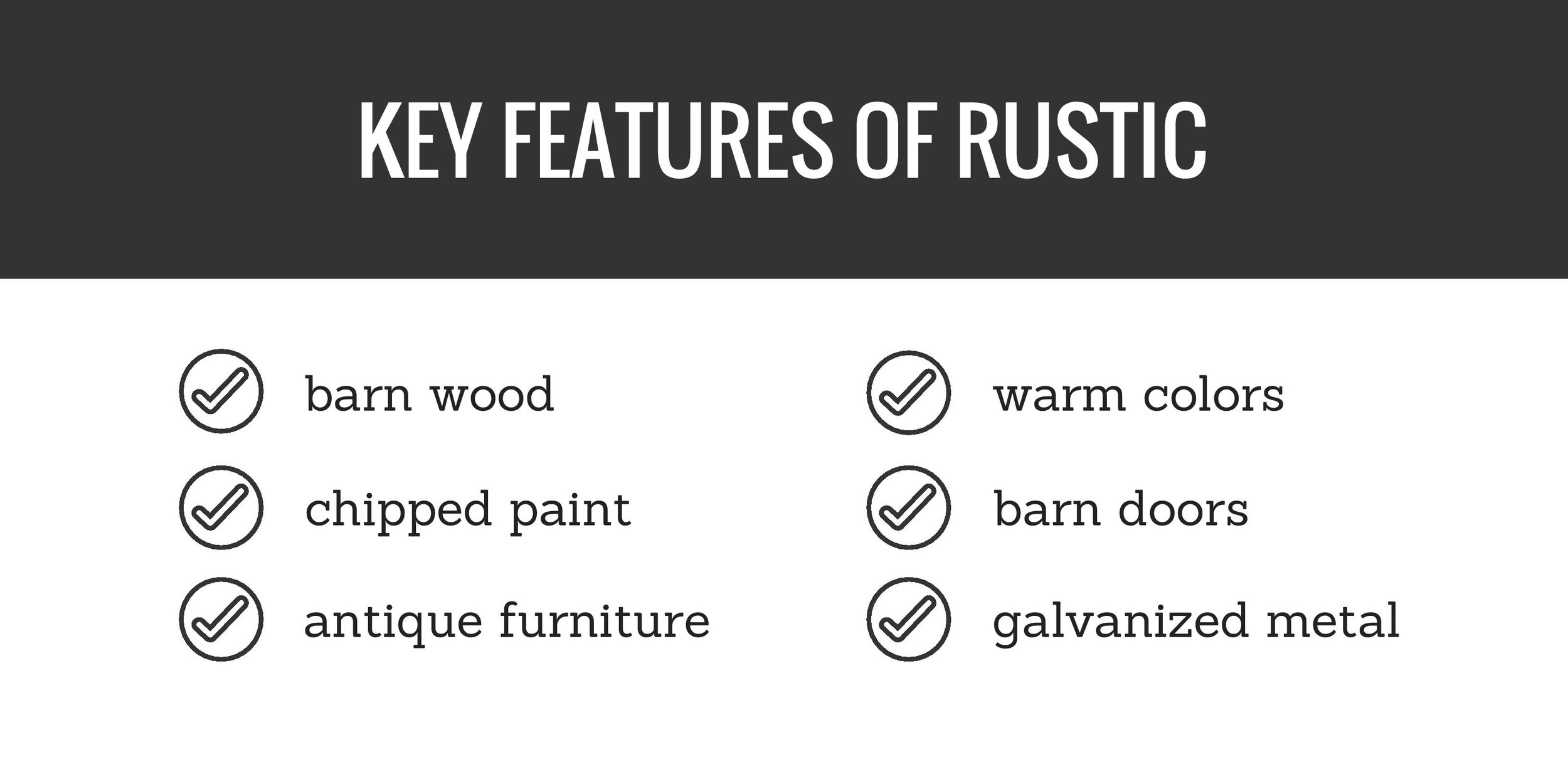key features of rustic