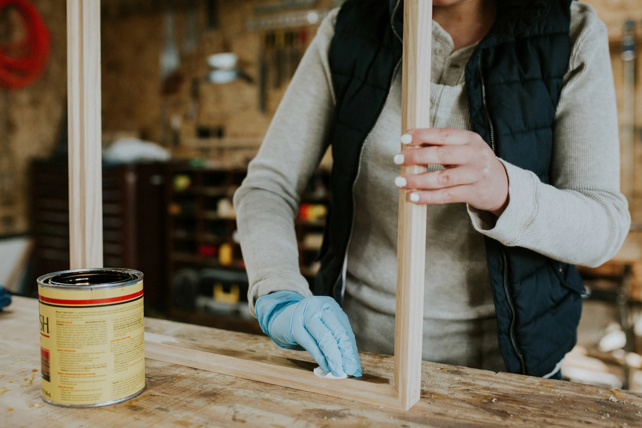 DIY modern wood frame and abstract art - how to make your own frame