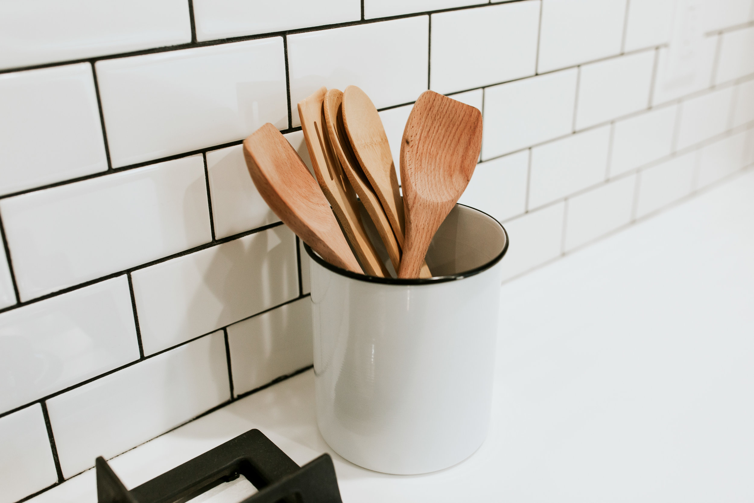 modern kitchen sources - Ikea kungsbacka cabinets, subway tile, modern decor, wood spoons, canister
