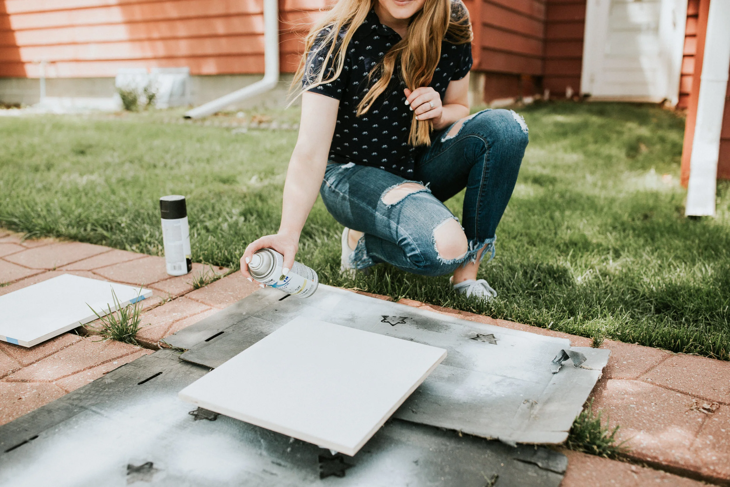 Step 1: Paint the base color - If you're painting stripes or creating a unique pattern, you'll have at least two colors. Pick your base color and paint the entire surface.