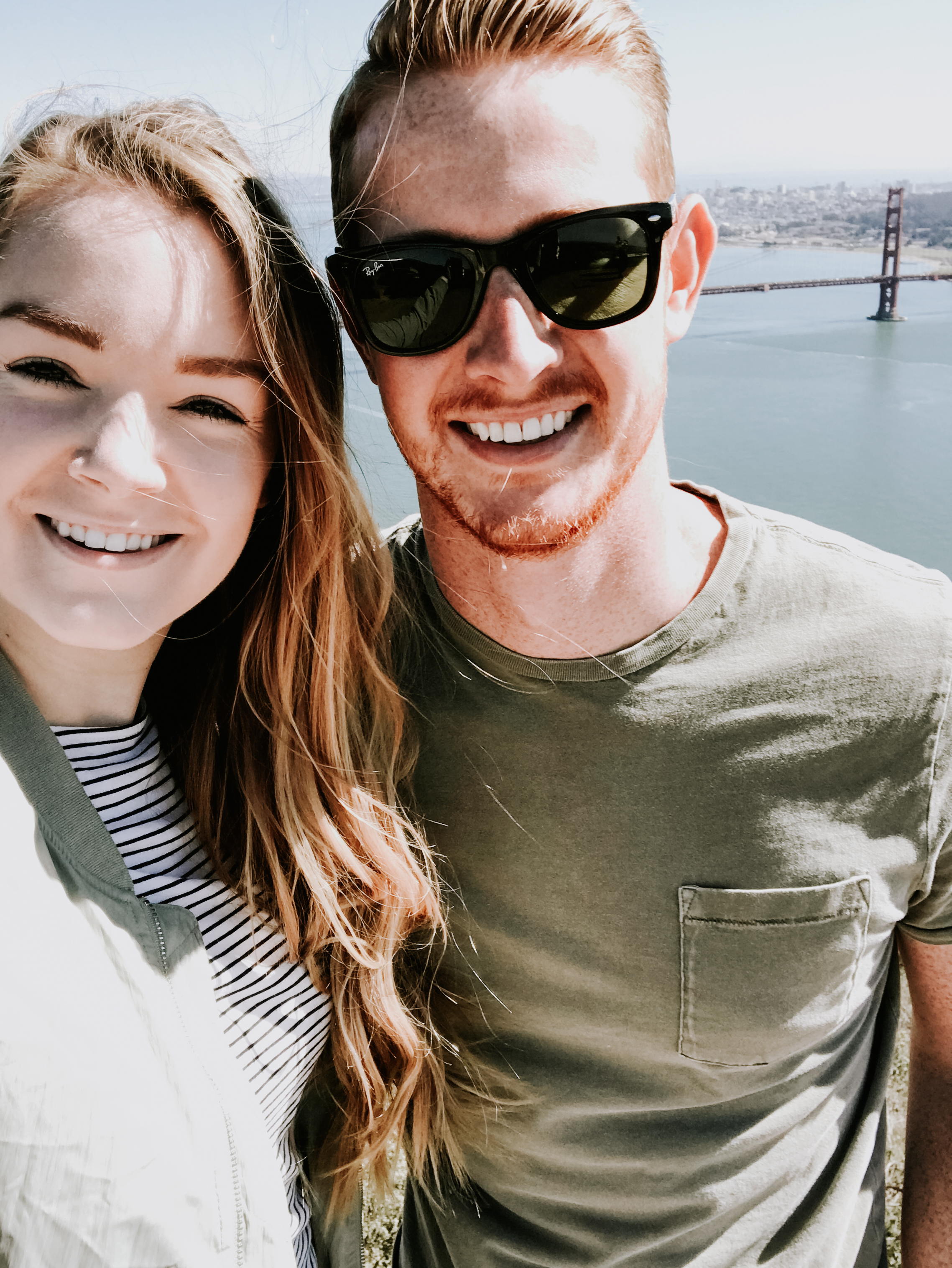 our trip to San Francisco - standing on hawk hill overlooking the golden gate bridge and the San Francisco bay