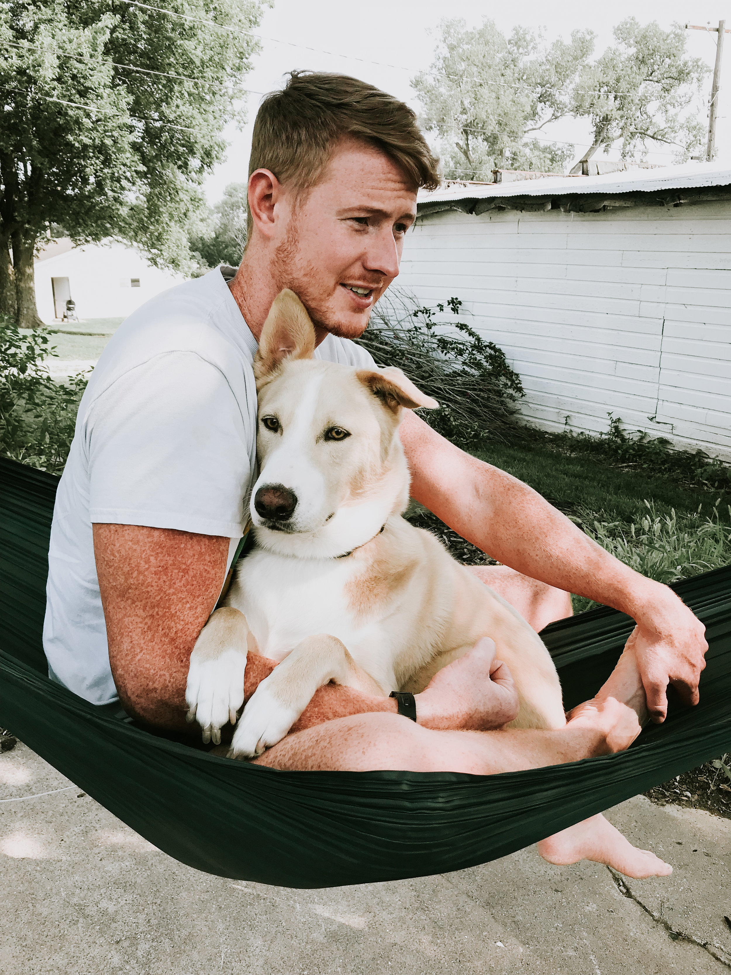 2018 in Review - What happened in our lives in 2018 - the behind the scenes of Refined Design - Chris and Teddy in the hammock