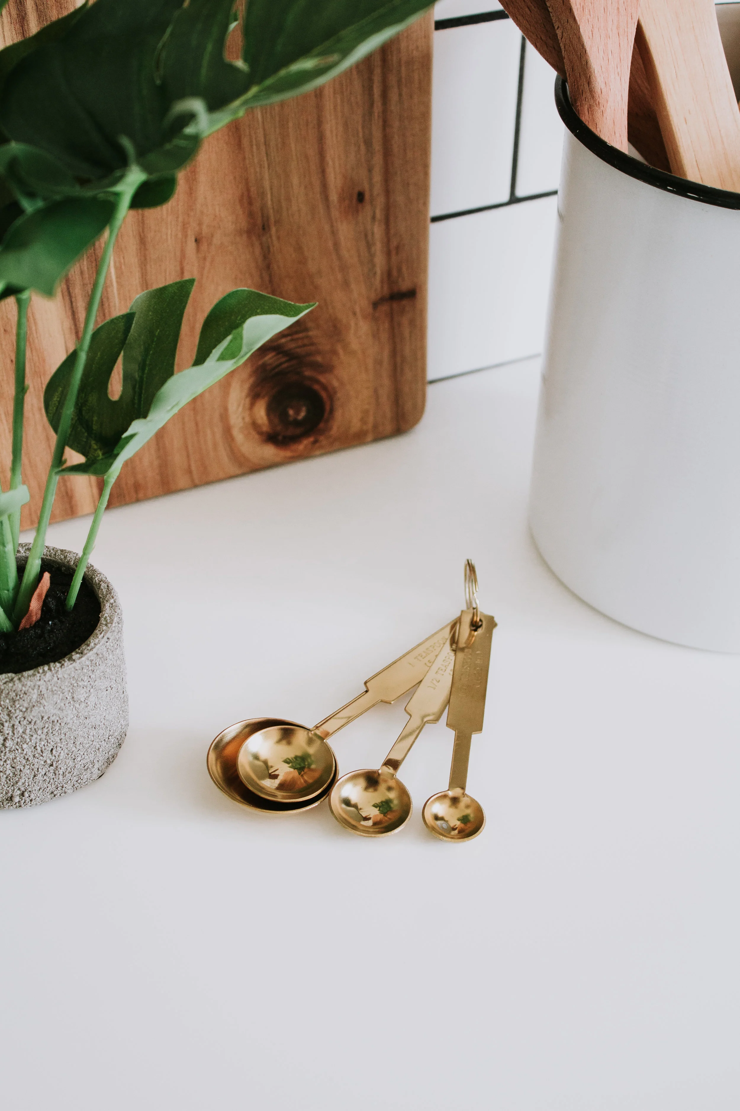Gold Measuring Spoons by Nadine Stay - Kitchen accessories and cooking essentials for the modern kitchen.