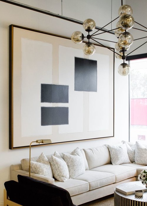My 10 Favorite Ways to Create Feature Walls - Interior Design Tips by Nadine Stay. Use an oversized piece of artwork to create a focal point. Design by Pencil & Paper Co. Photography by Lauren Bradshaw.