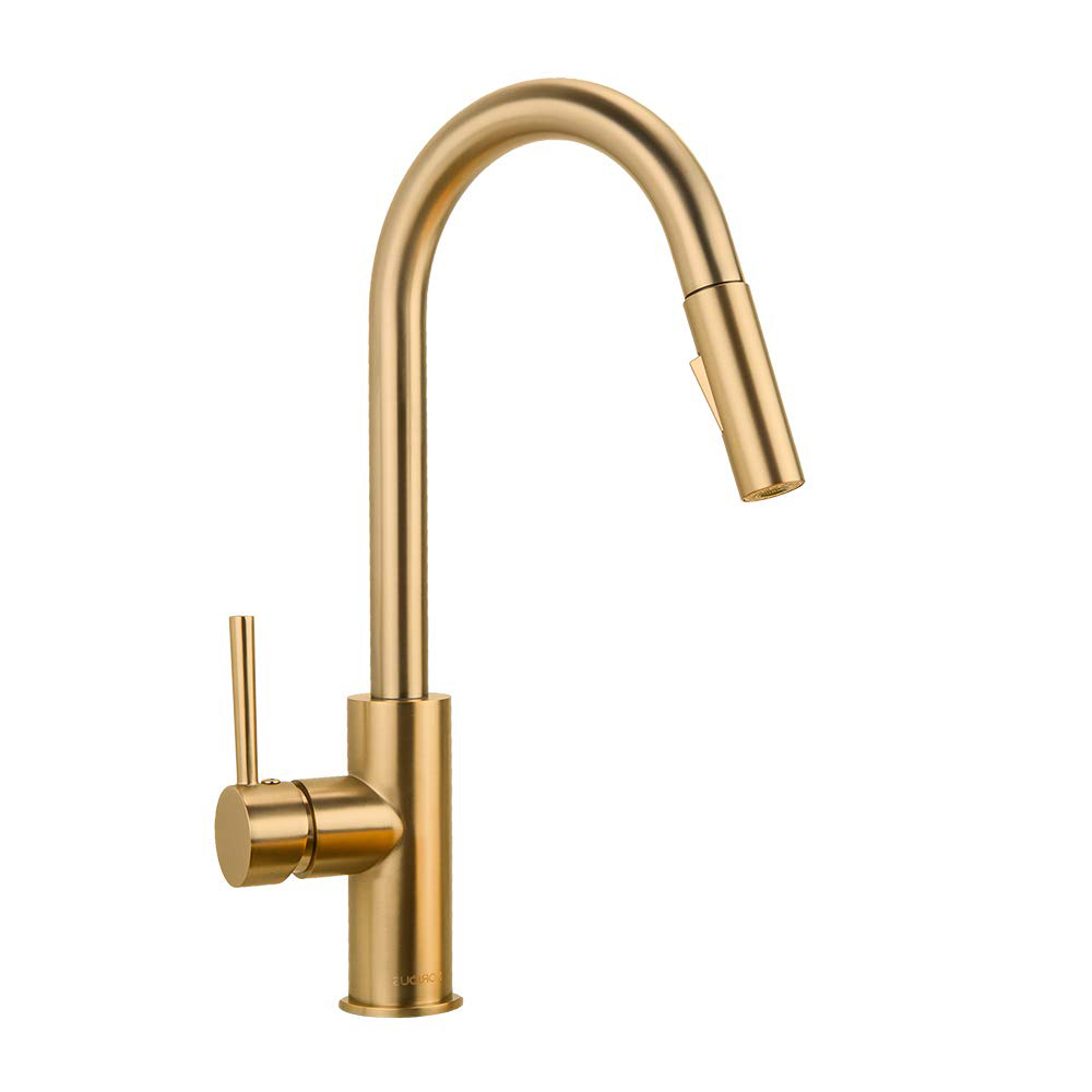 The High/Low List by Nadine Stay - Featuring Brass Accents. High end pieces and their (cheaper) twins. Brass home decor, furniture, and accessories. Brass kitchen faucet from Forious.