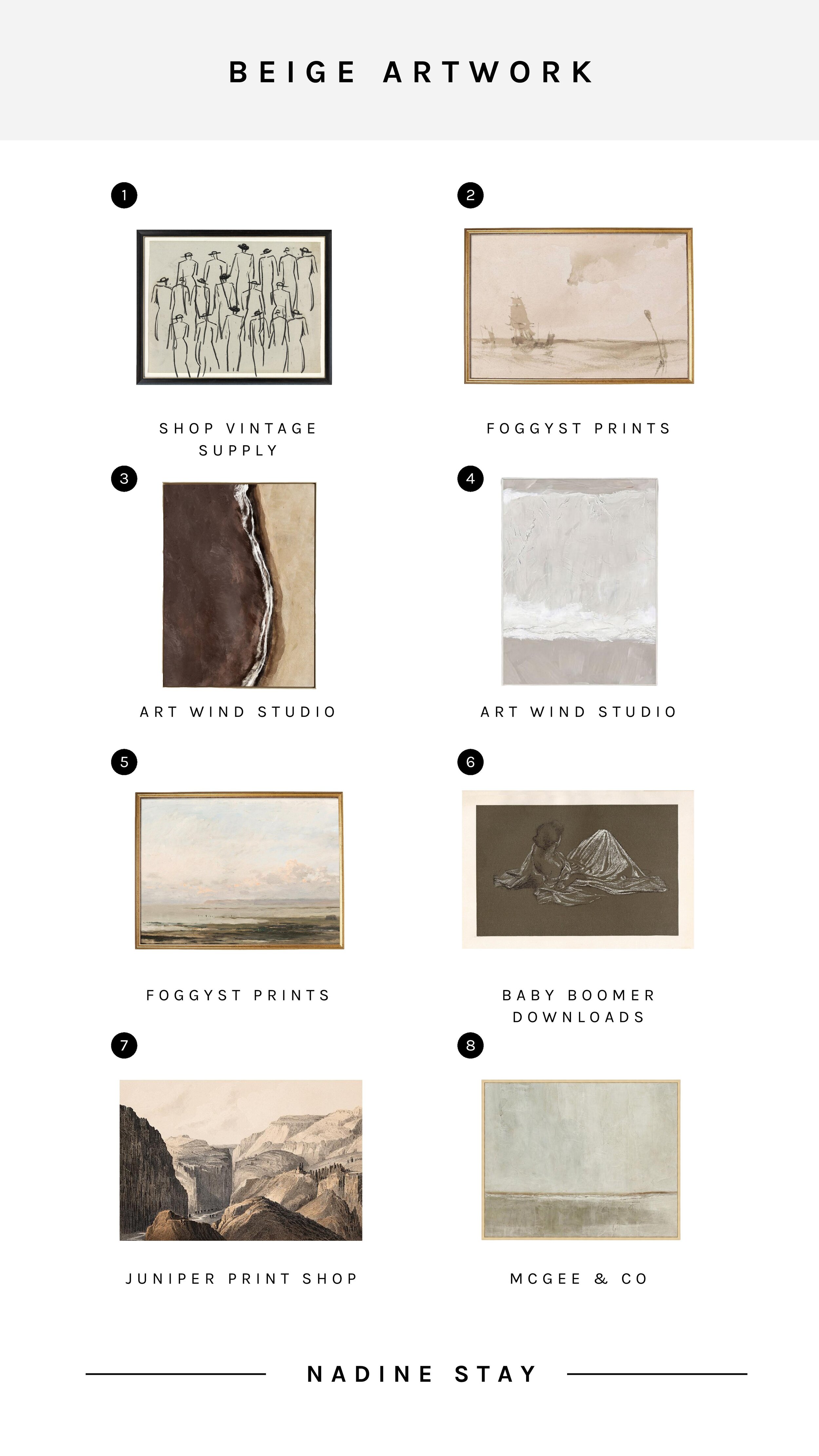 50 Shades of Beige (And 16 Beige Dressers + Artwork) - Beige cabinet inspiration, "dirty white" wall color ideas, and beige accent decor inspiration by Nadine Stay