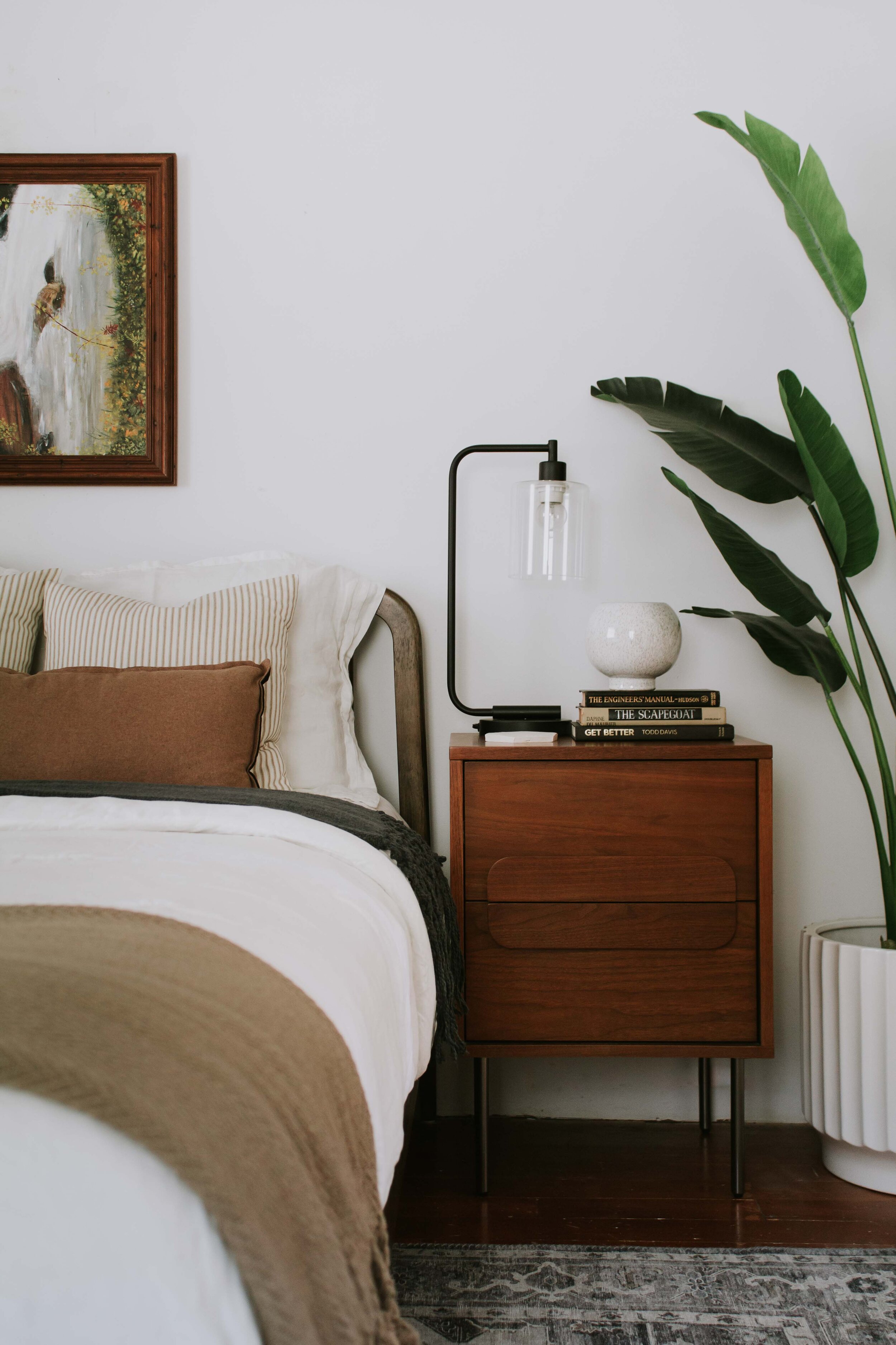 Our Bedroom "As Is" and 9 spindle bed alternatives - modern traditional bedroom decor and cozy bedroom inspiration. | Nadine Stay