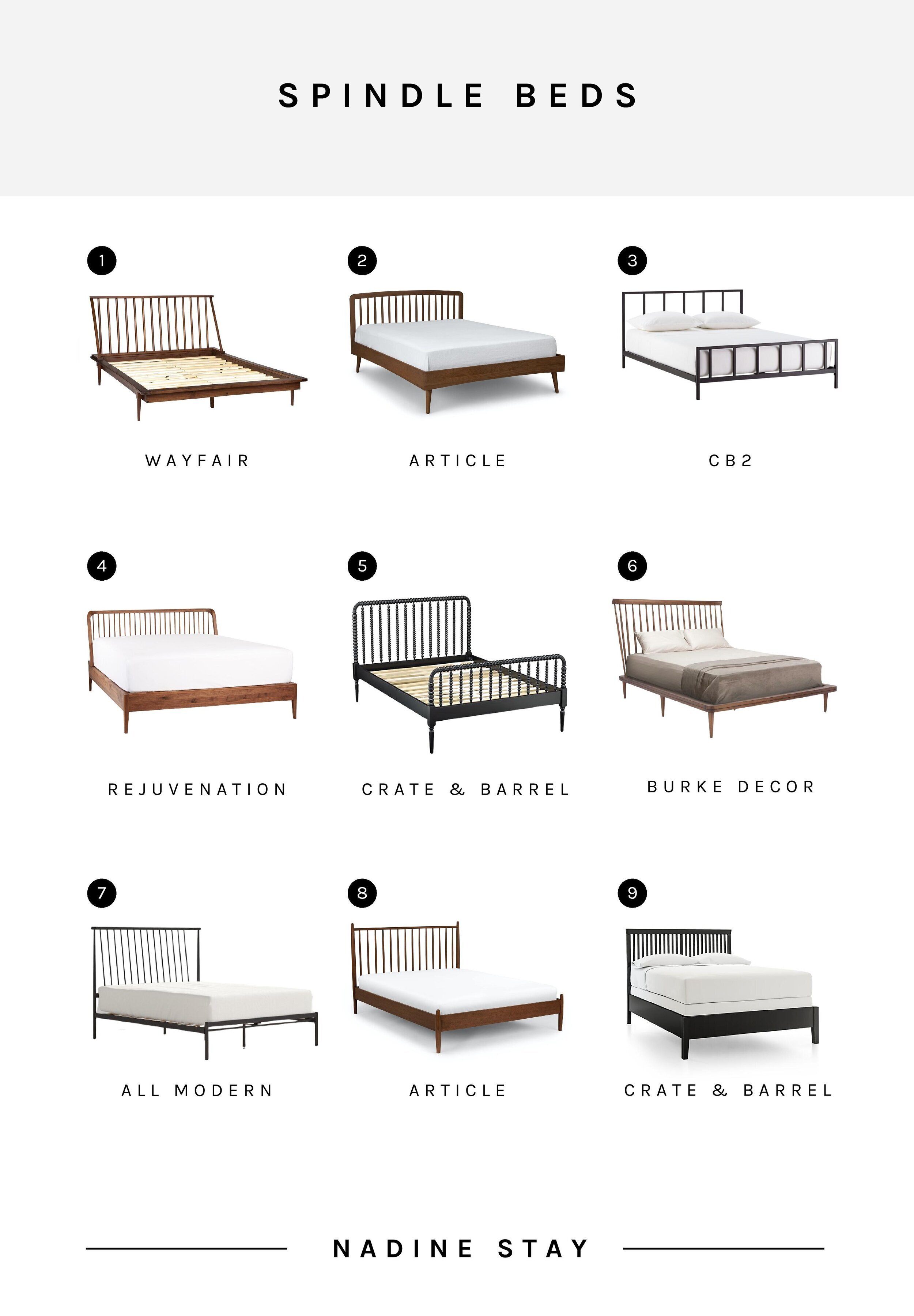 Our Bedroom "As Is" and 9 spindle bed alternatives - modern traditional bedroom decor and platform bed inspiration. | Nadine Stay