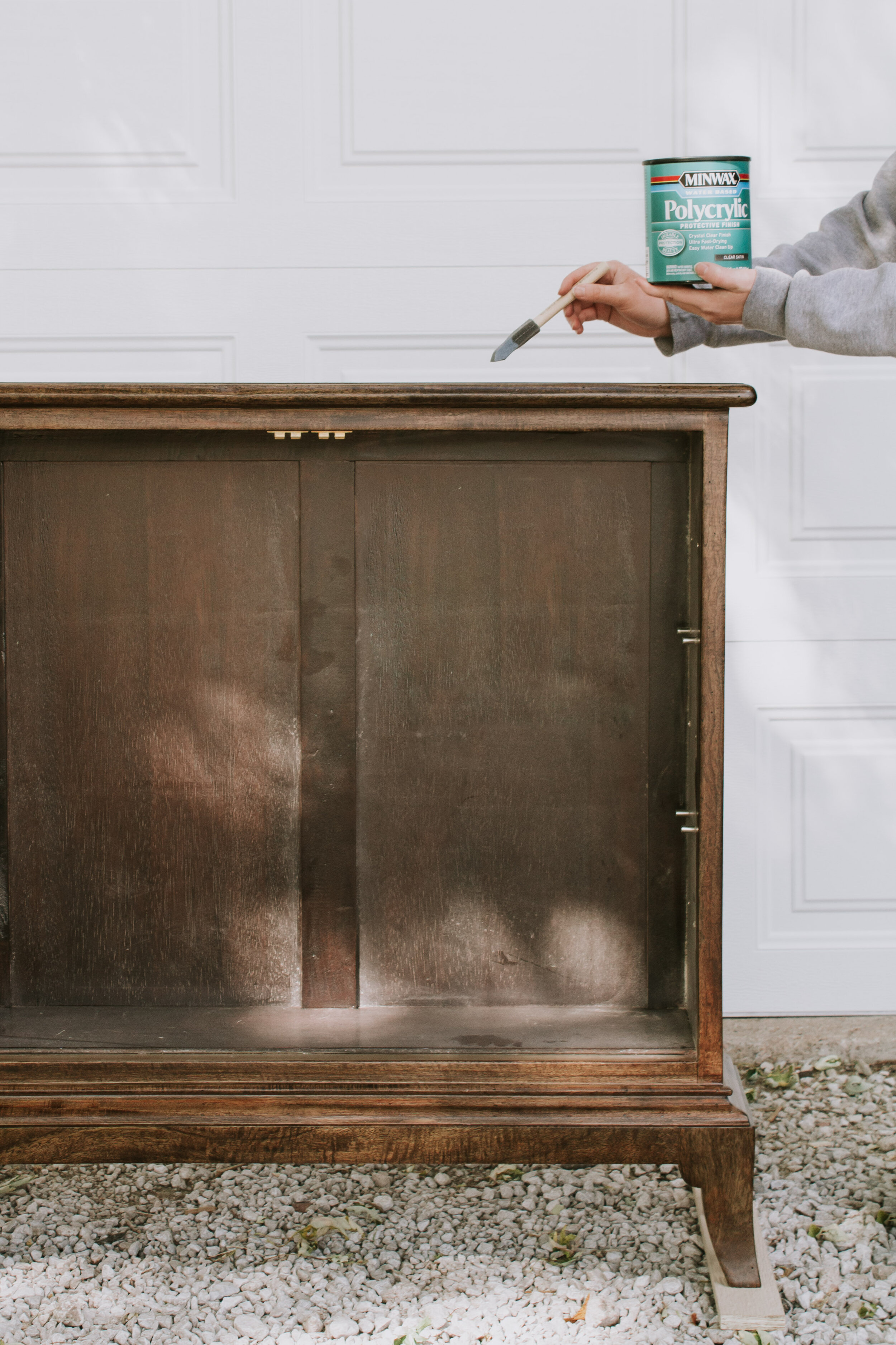 My Complete Guide to Staining and Refinishing Furniture. How to sand, stain, and protect weathered furniture. How to refurbish old furniture. Staining tutorial by Nadine Stay.