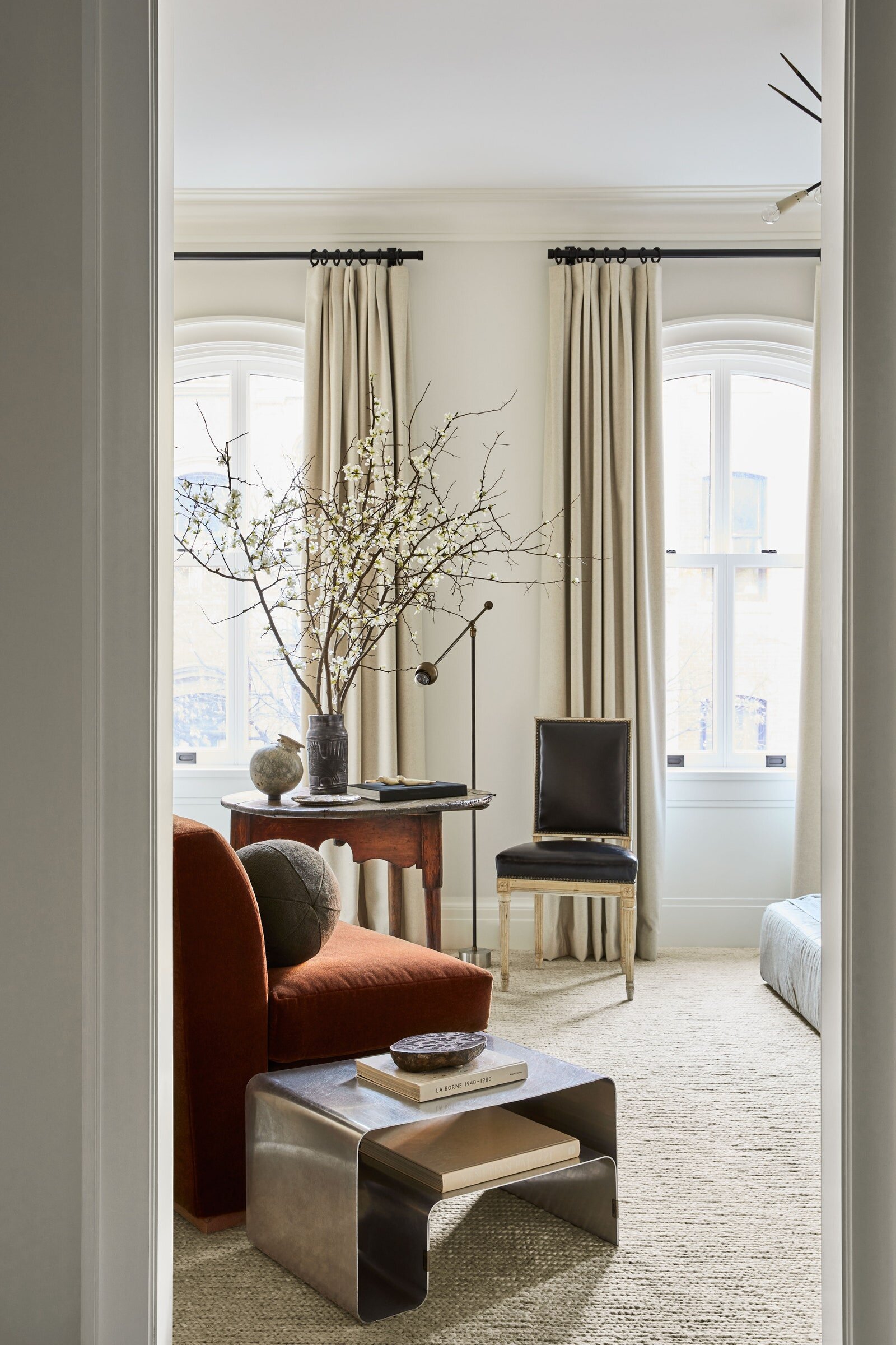 The High/Low List: French Country Edition - High end furniture and decor and budget friendly lookalikes. Furniture, curtains, wool rugs, and floor lamps at every price. | Nadine Stay (Image Source: Nate Berkus / Photographer: Nicole Franzen)
