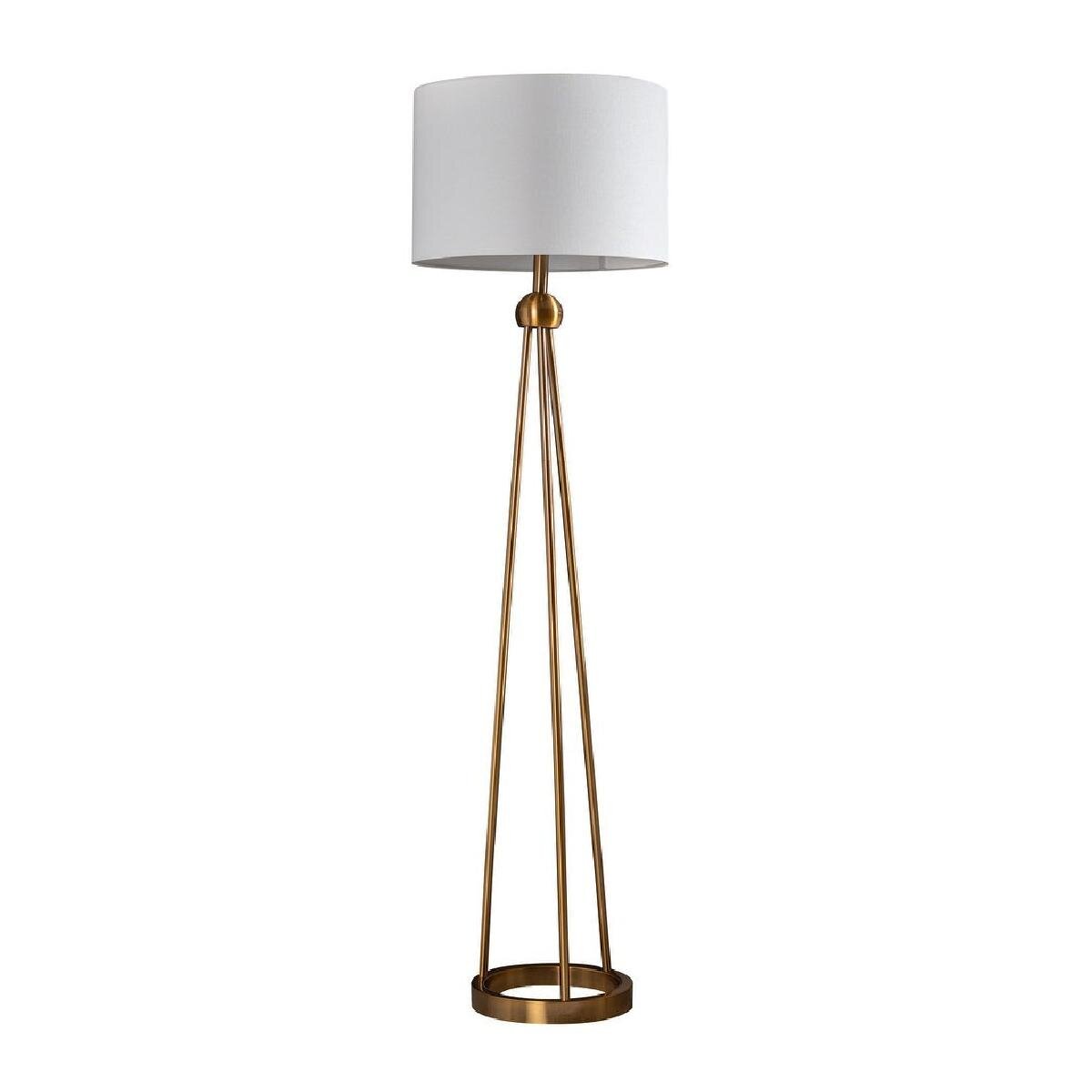 The High/Low List: French Country Edition - High end furniture and decor and budget friendly lookalikes. Brass floor lamp with drum shade | Nadine Stay