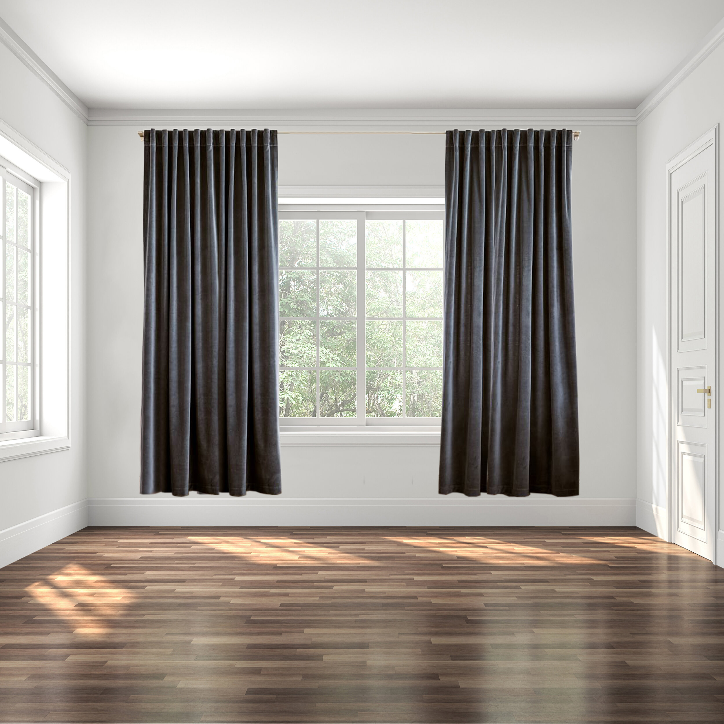 Curtain Placement Guide by Nadine Stay | Curtain placement do's and don'ts. How high to hang your curtain, how wide to place the rod, how long of curtains you should get, and how many curtain panels I recommend per window. | Nadine Stay