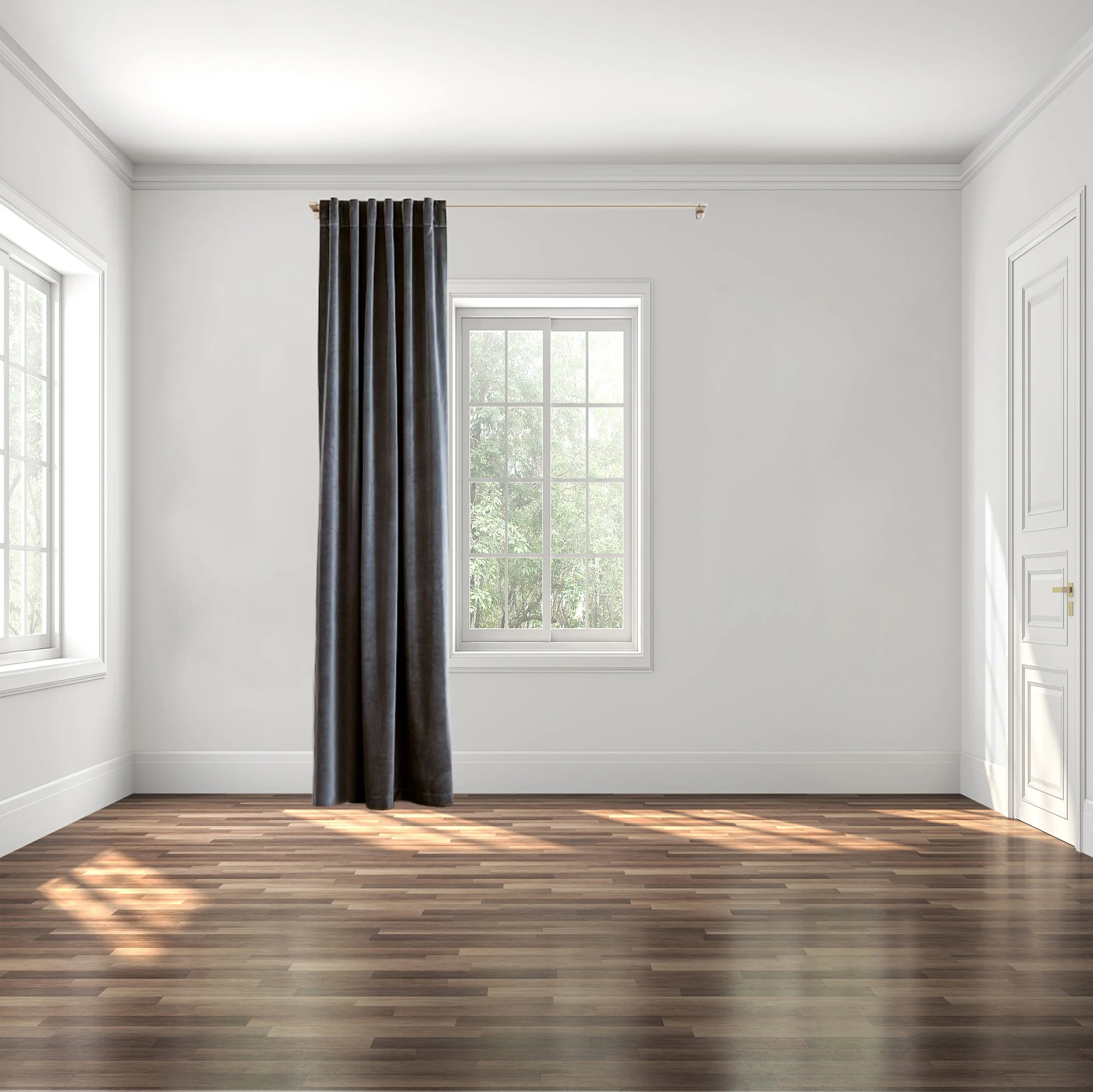Curtain Placement Guide by Nadine Stay | Curtain placement do's and don'ts. How high to hang your curtain, how wide to place the rod, how long of curtains you should get, and how many curtain panels I recommend per window. | Nadine Stay