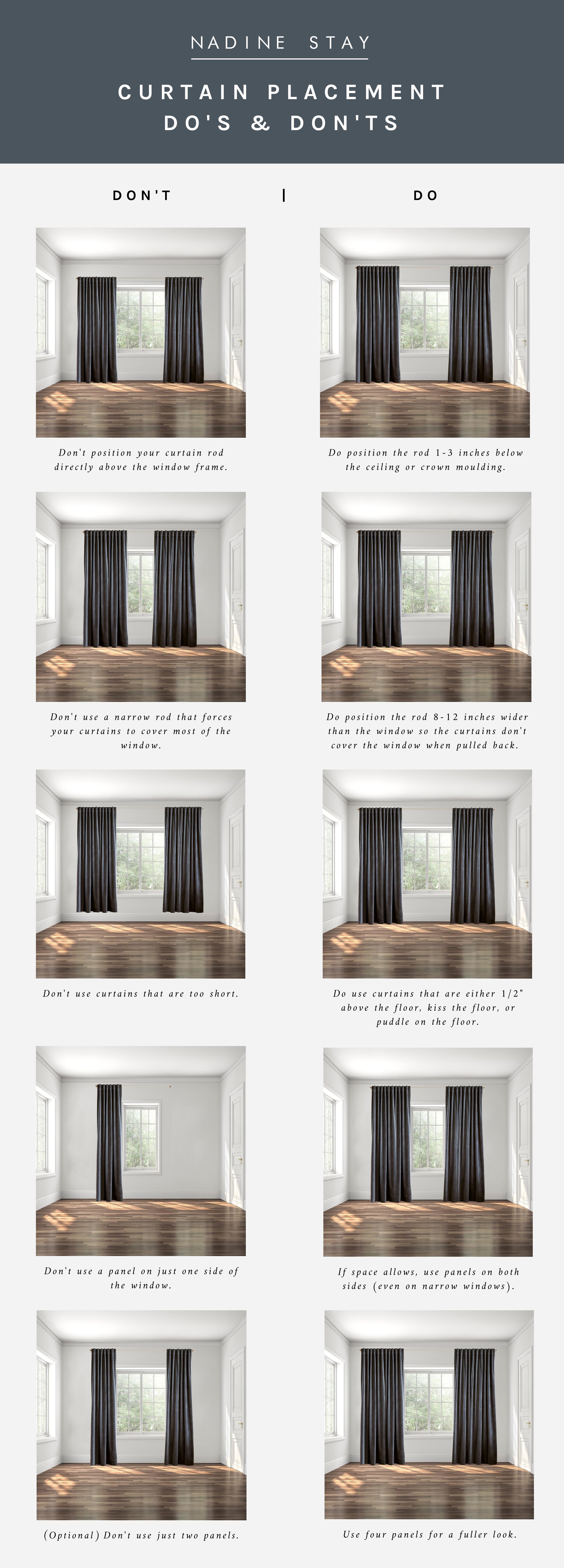 The Do S Don Ts Of Curtain Placement, Narrow Window Curtain Ideas