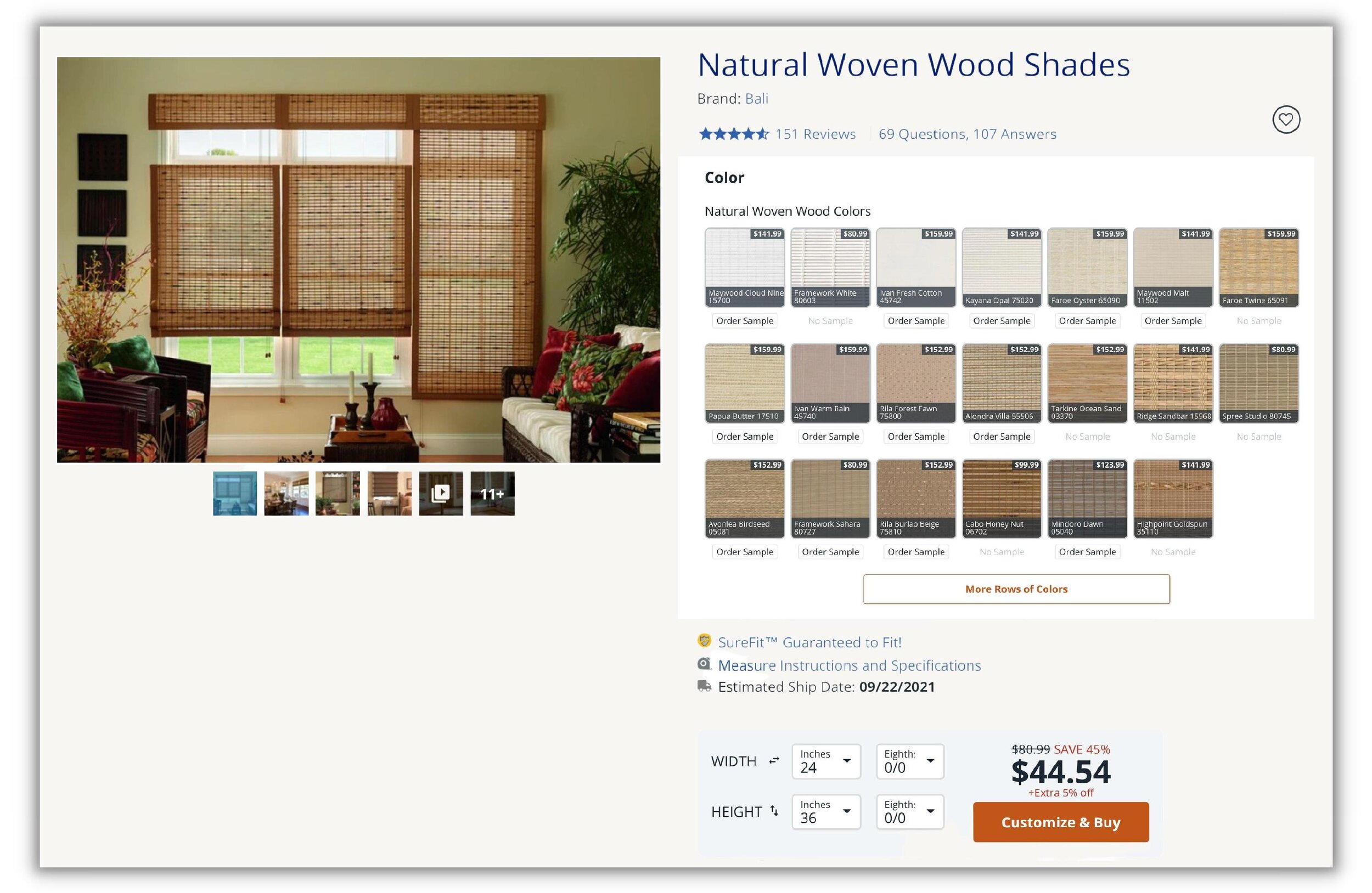 FAQ And Honest Review Of Our Bali Natural Woven Roman Shades | Nadine Stay - Where to buy custom blinds and shades. Natural wood woven shade in a dark brown color. Modern cabin bedroom styling and window covering tips.