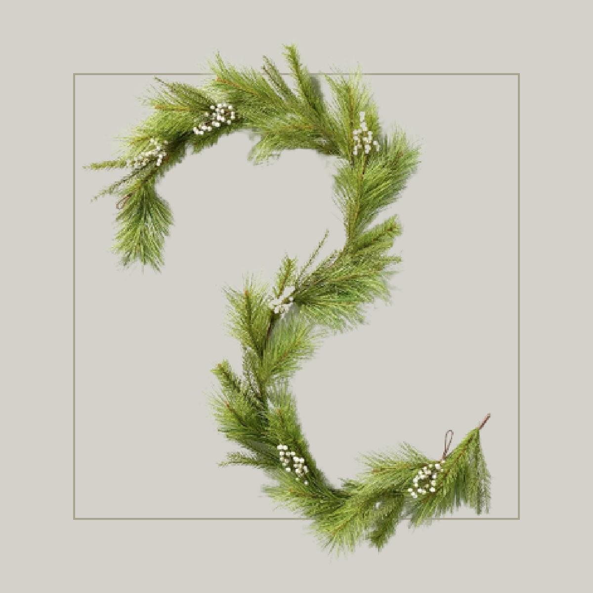 9 faux garlands under $80. Affordable faux garland. Pine, spruce, cedar, and real-touch norfolk pine garlands. Budget friendly Christmas garland. | Nadine Stay