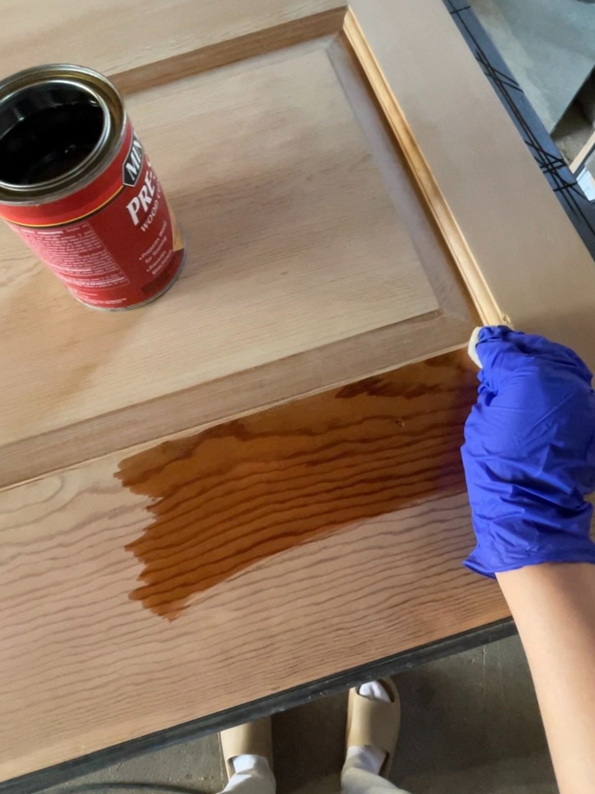How to salvage & refinish an old wood exterior door - Nadine Stay. How to sand, stain, and seal an exterior wood door. How to protect a wood door from weather, rain, moisture, and color fading. How to refinish a wood door like a professional