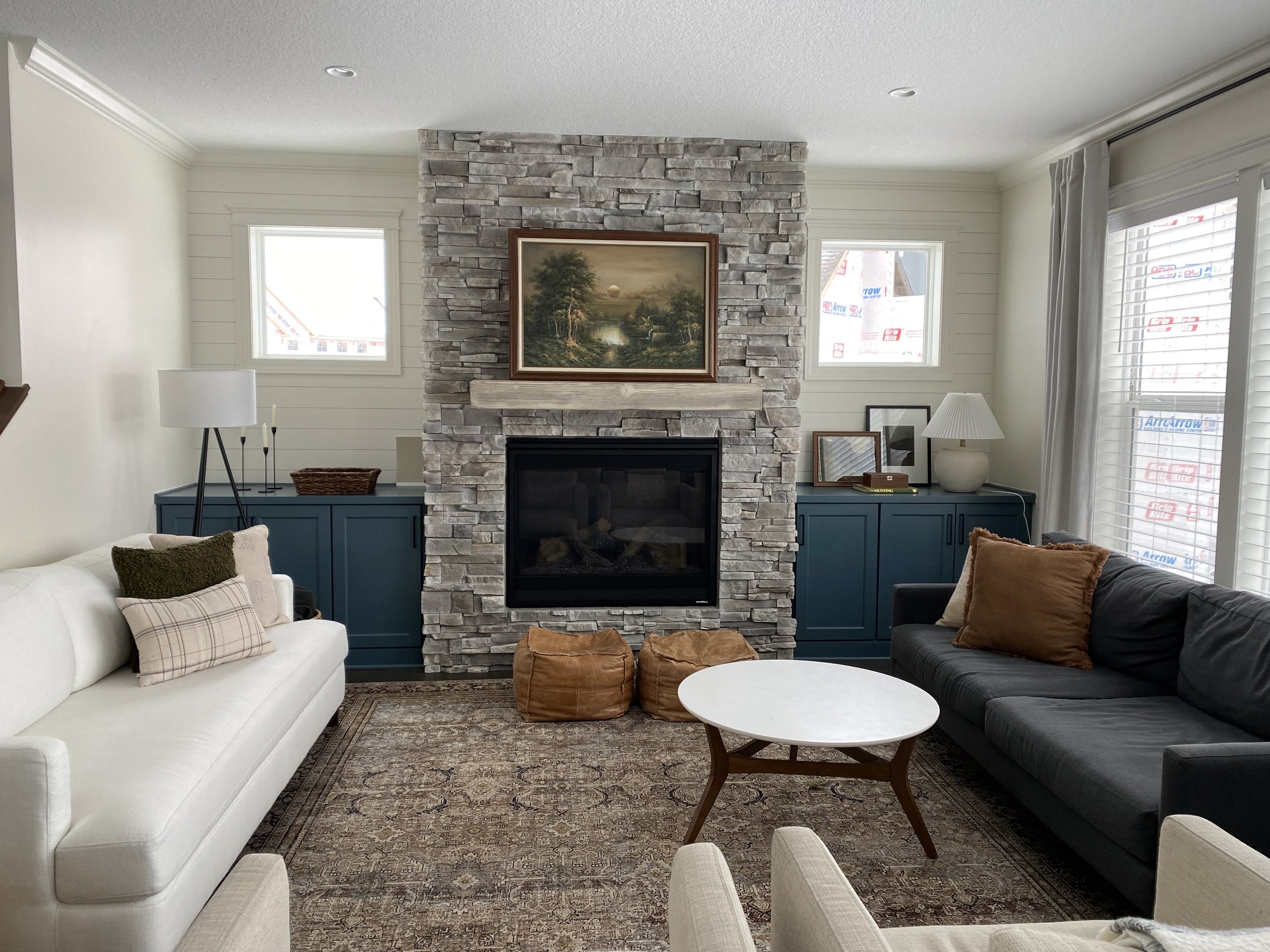 Dear Danica, why does my fireplace feel out of place and how can I make it stand out less? 3 reasons your stone or brick fireplace feels like it stands out and 1 solution that fixes it all. Stone fireplace makeover ideas. | Nadine Stay