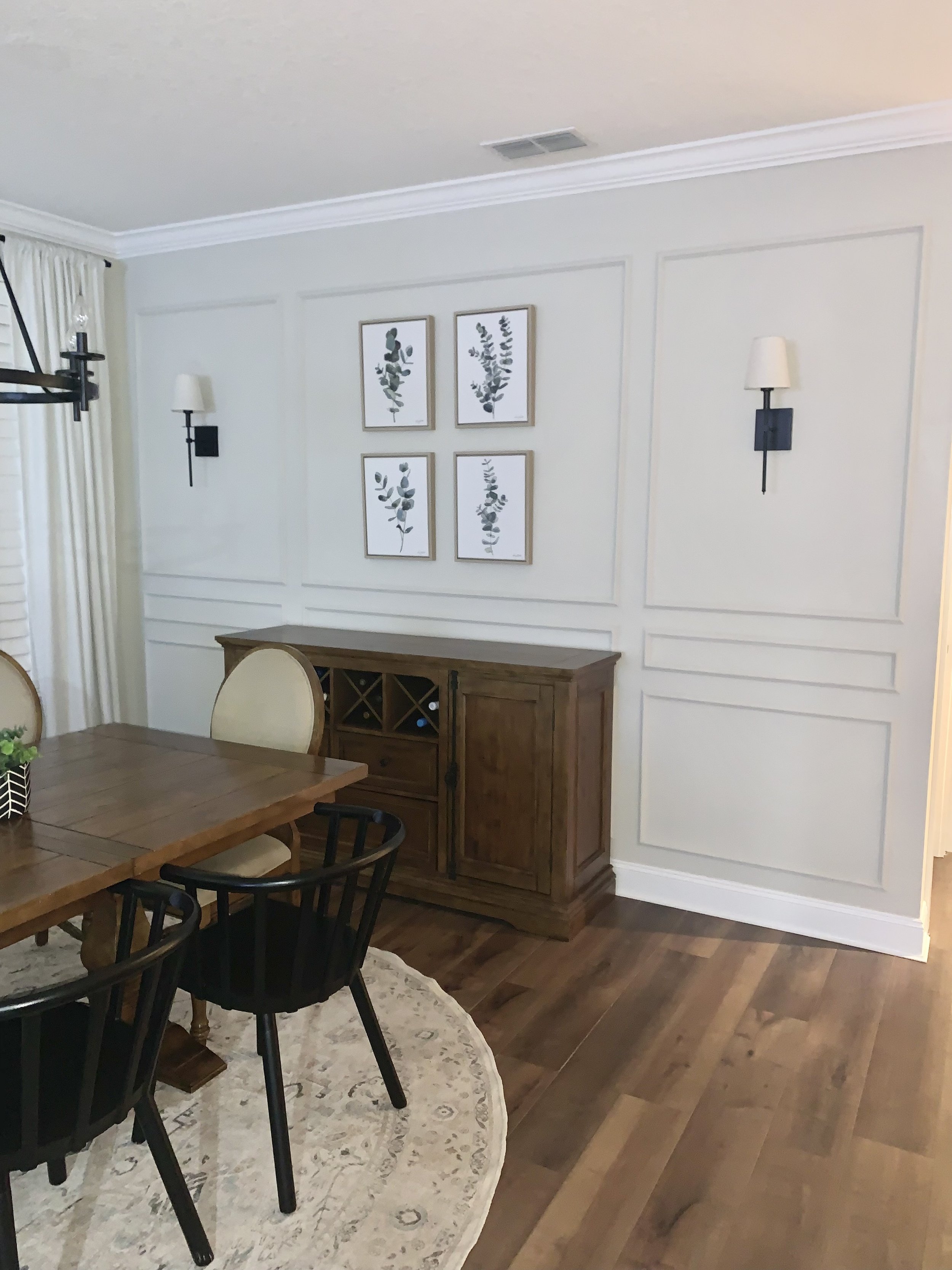 Dear Danica, how would you style my dining room? Buffets I love for dining rooms. Painted abstract canvas artwork I love. Distressed mirrors. | Nadine Stay