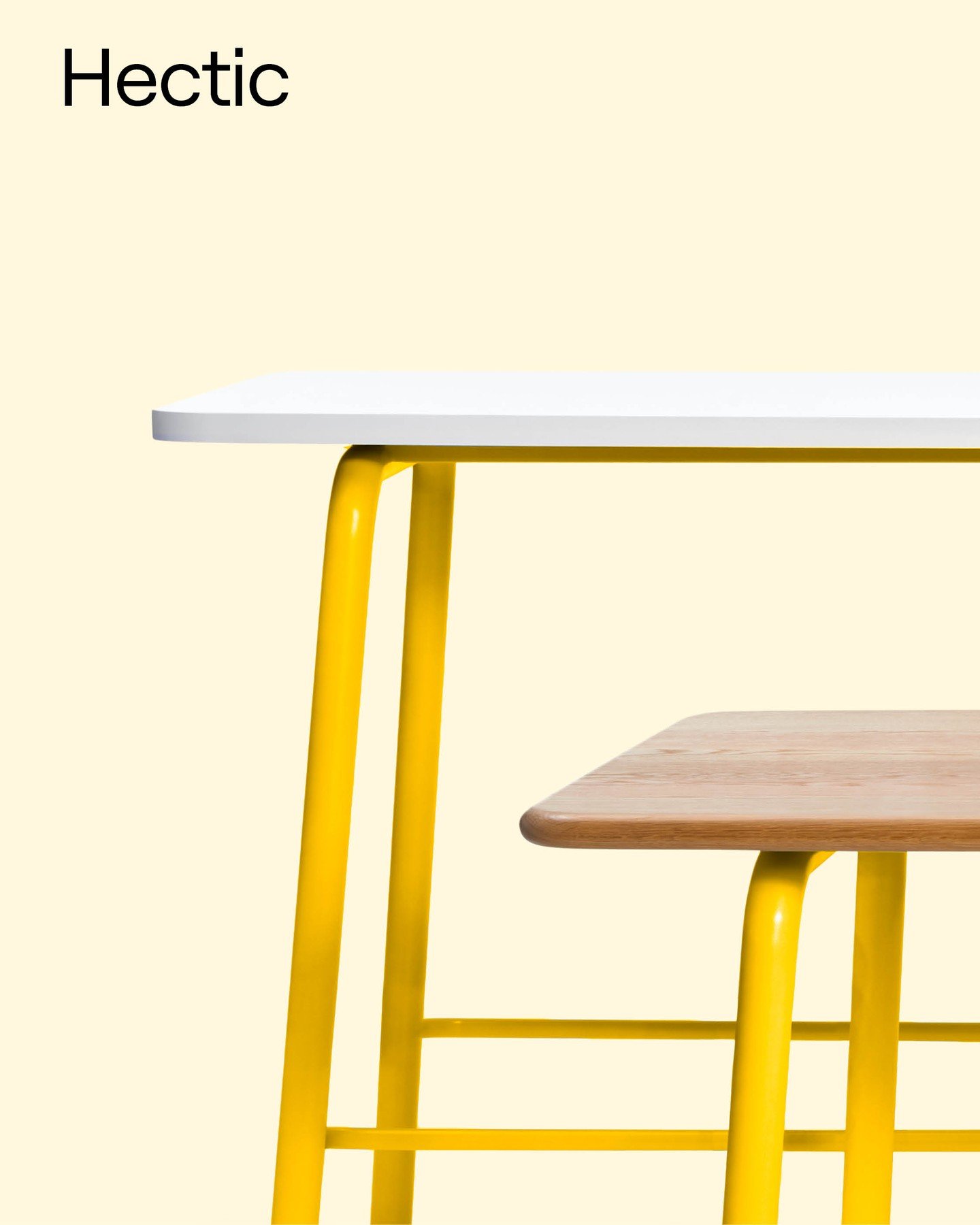 Soft yet substantial, Hectic tables give the best of both worlds. This design features flowing legs, but the overall structure is grounded, resilient. Hectic is a true workhorse that beautifully balances elegance with strength. 

#Division_12 #MetalF