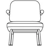 pohm 117902B lounge chair line drawing