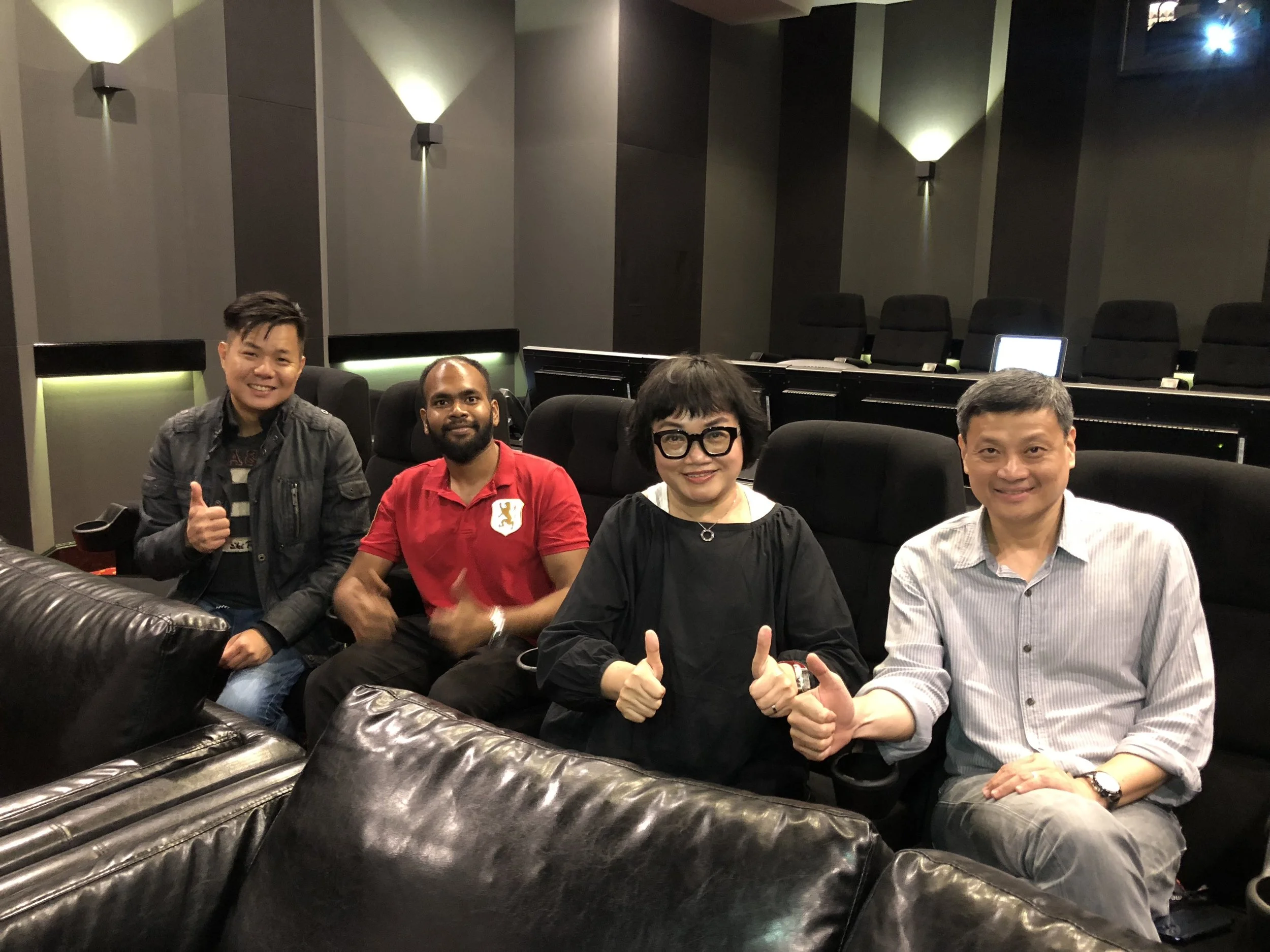 From left: Sound Designer Yong Chin Liang, Naveen Chander, Music & Sound Effect Director Mo Ju Li and AVP Tan Chee Beng.