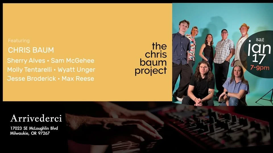 Chris Baum Project featuring Mike Doolin, Molly Tentarelli, Sam McGee, Wyatt Unger and Jesse Broderick  .  $10 Cover