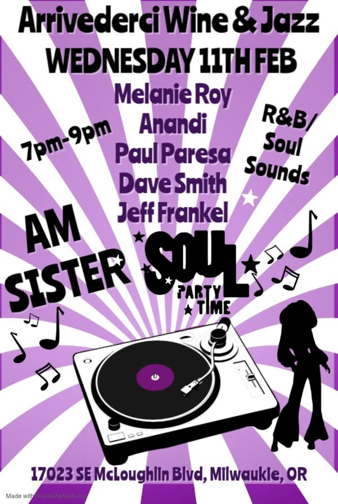 AM Sister Soul and The 45's  .  $9 Cover