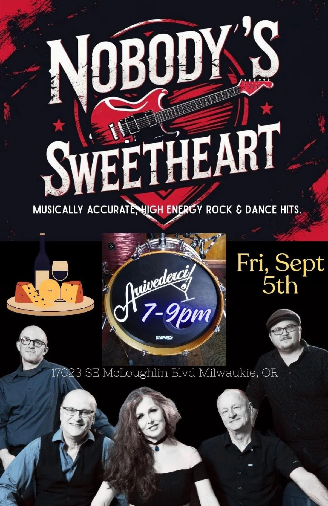 Nobody's Sweetheart  .  7-9pm  .  $10 Cover